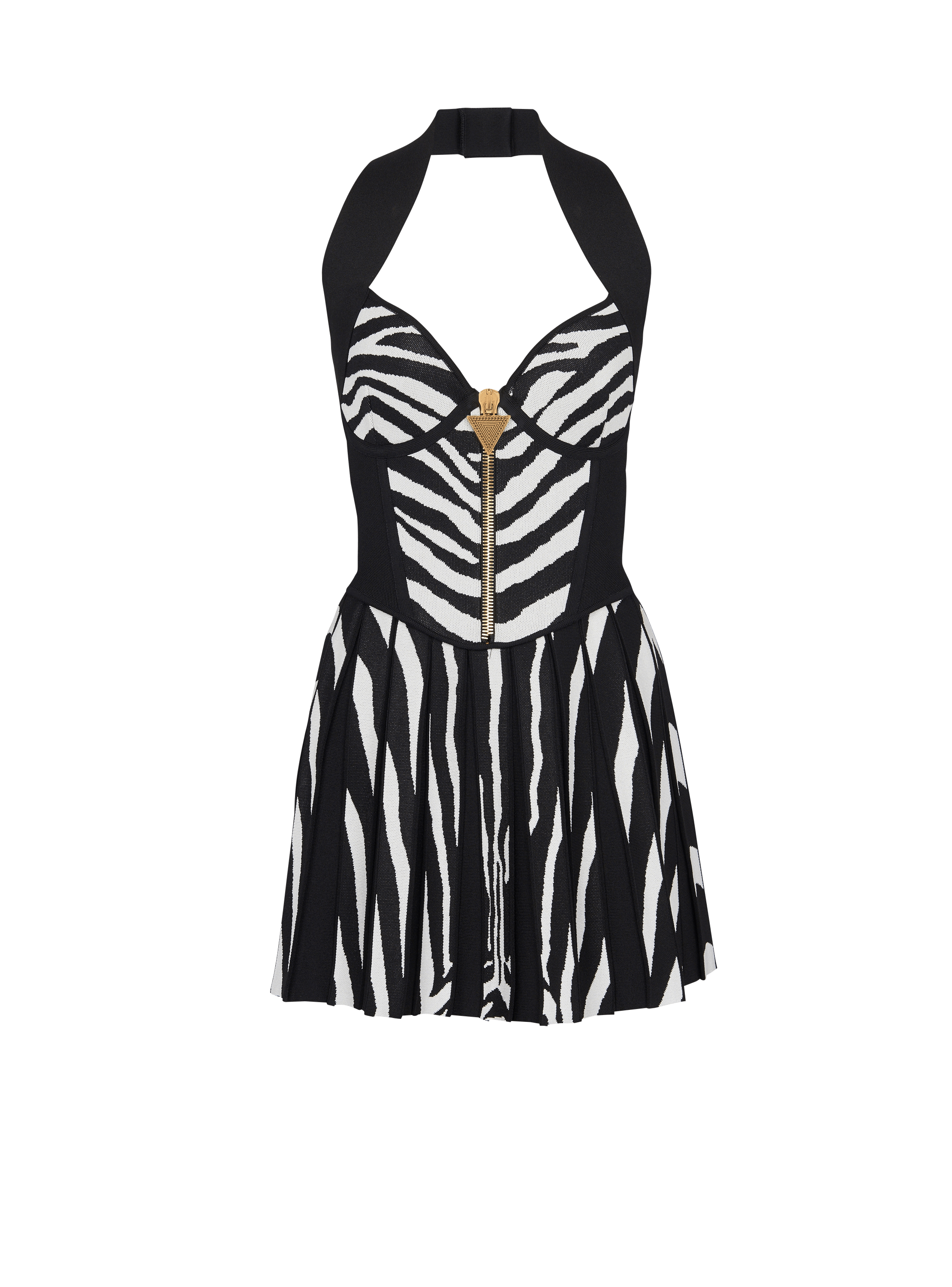 Zebra jacquard knit dress