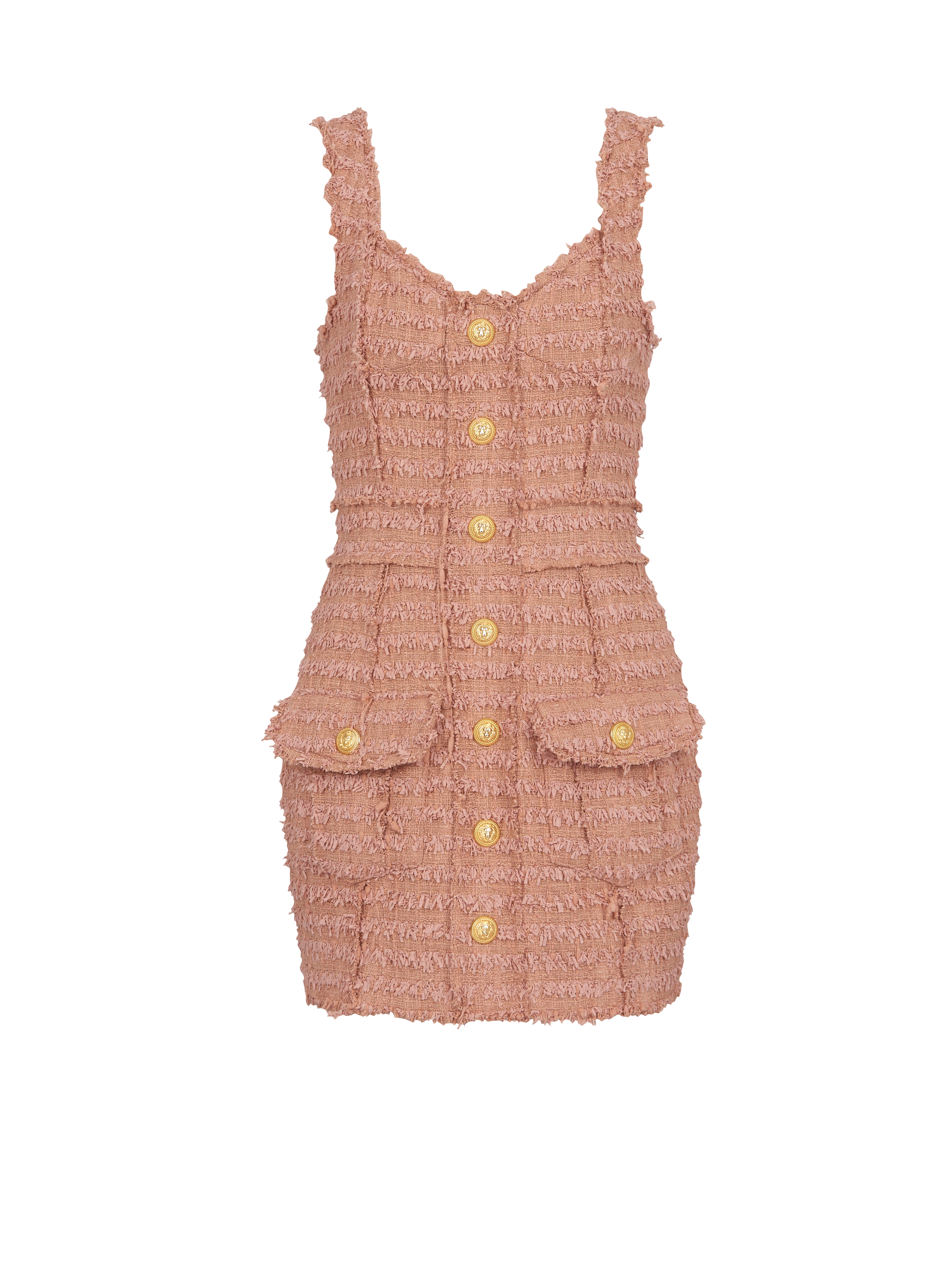 Tweed dress with straps