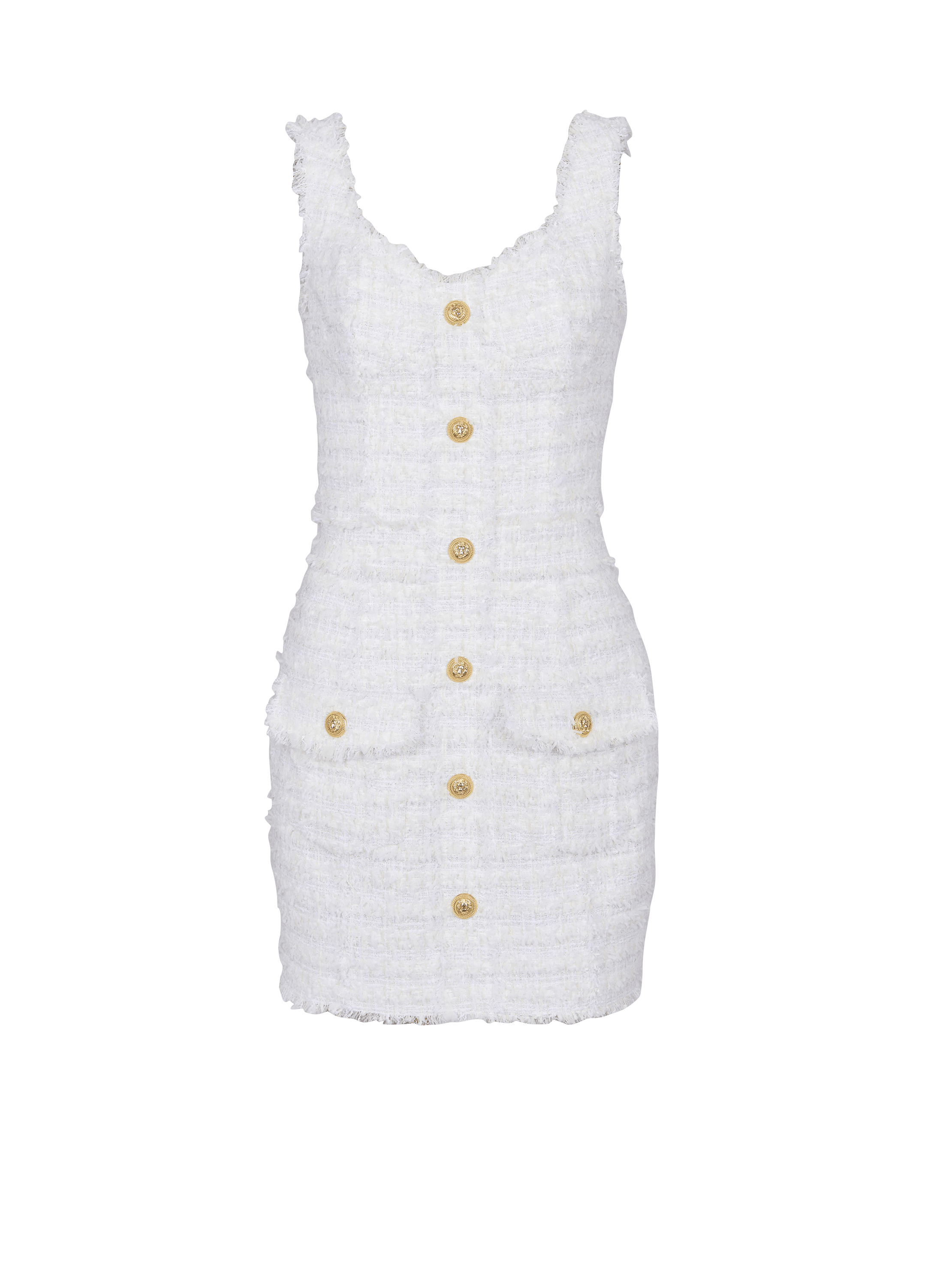 Balmain white 2024 tweed dress