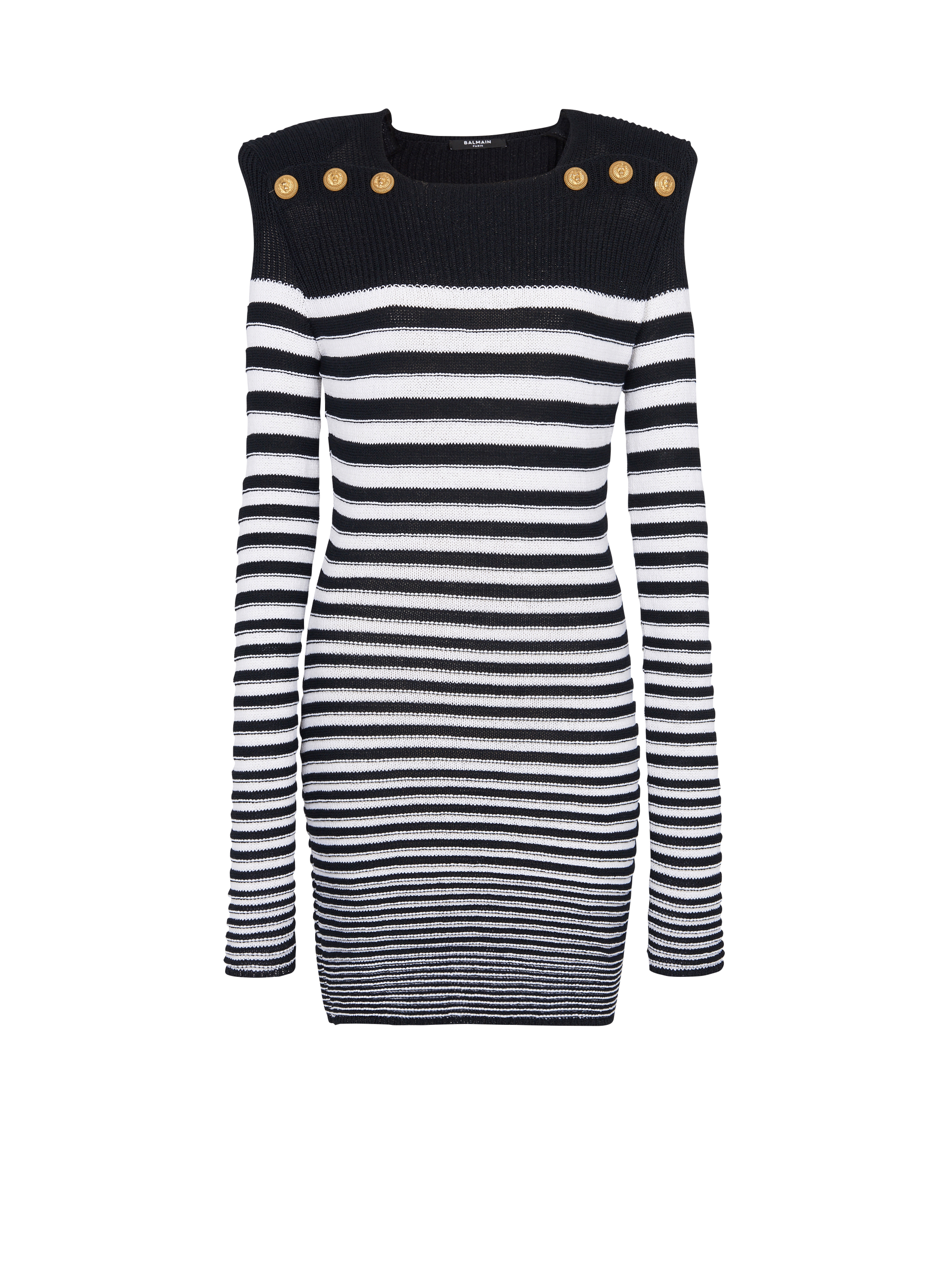 Sailor style knit dress, black, hi-res