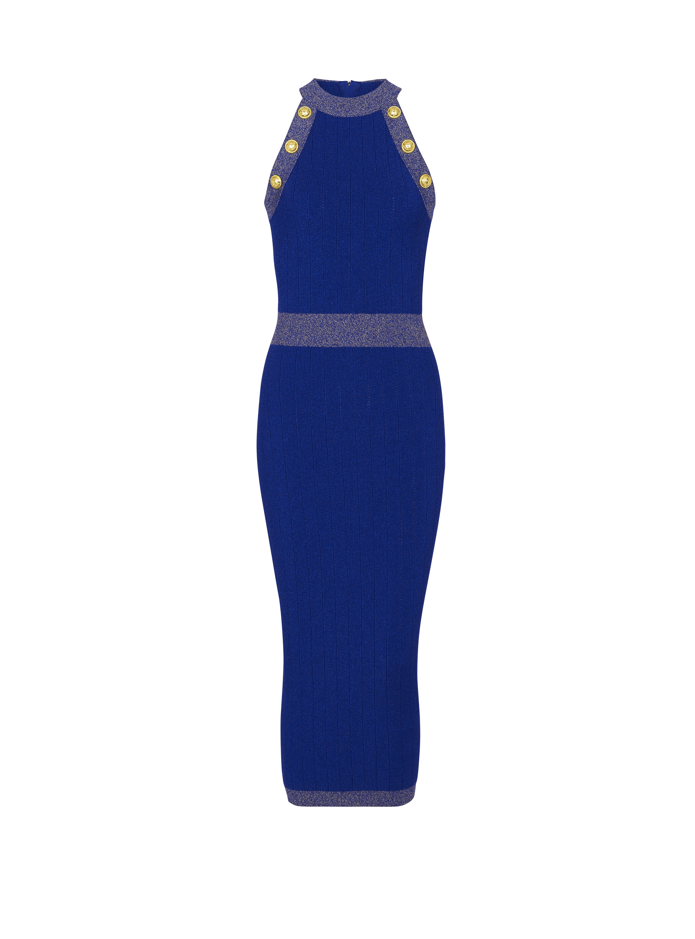 Metallic knit midi dress