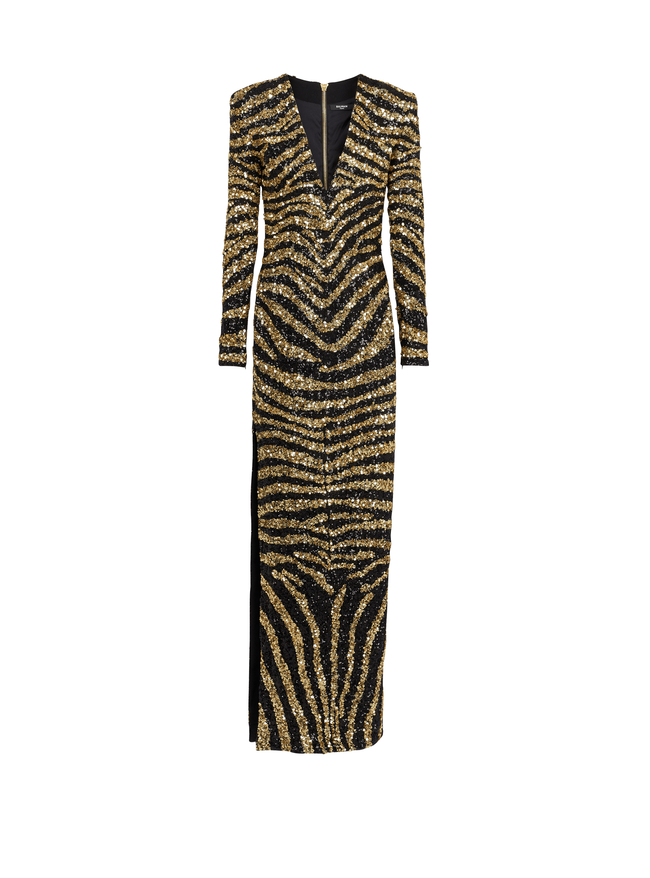 Robe longue brodée zèbre