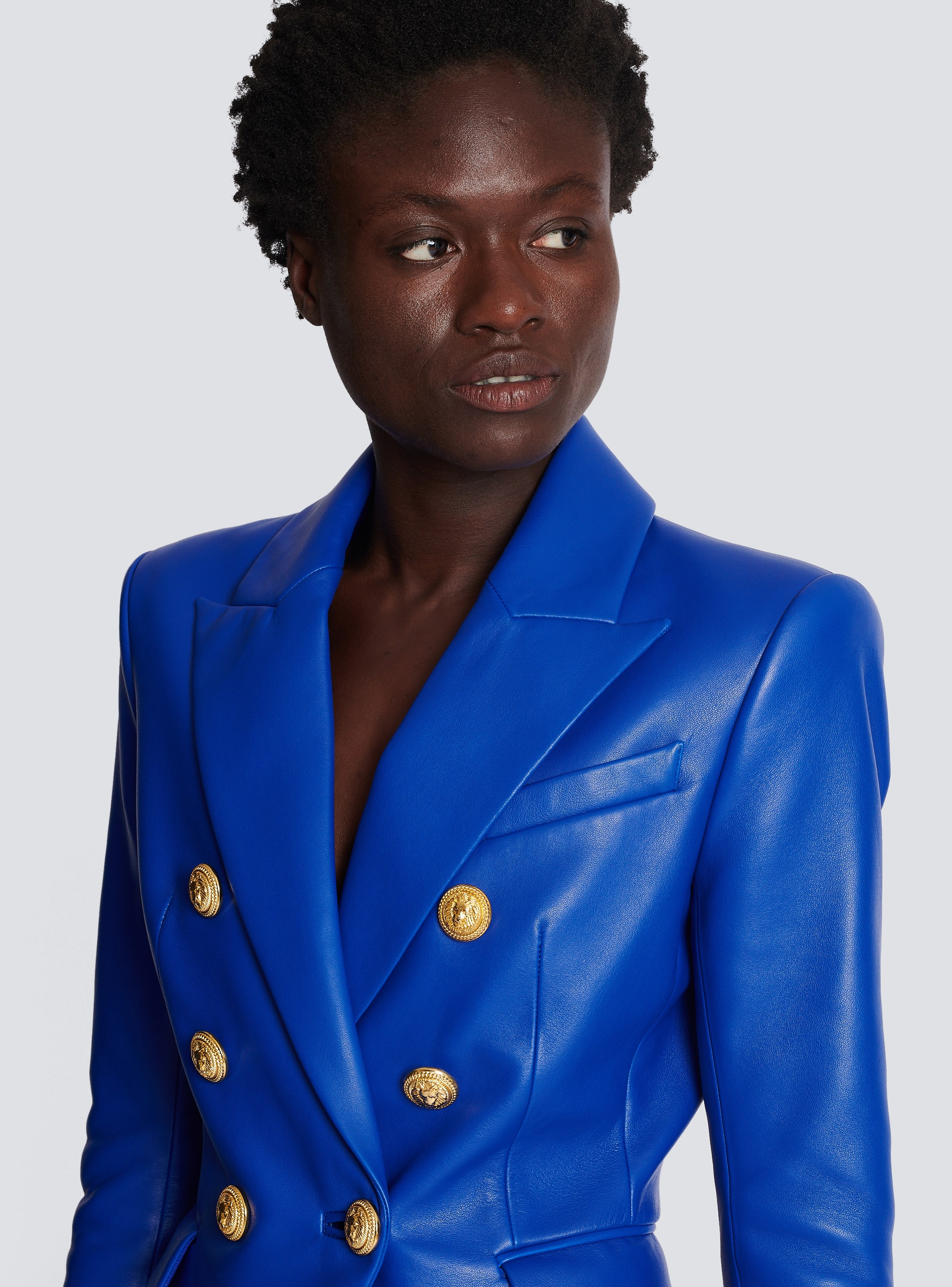 leather blazer blue - Women |