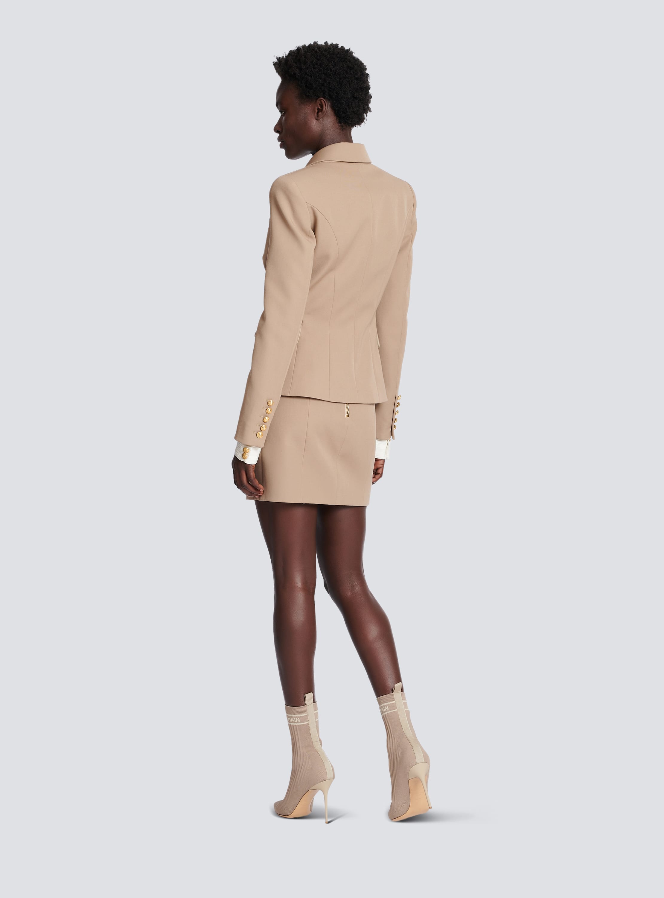 Beige balmain blazer best sale