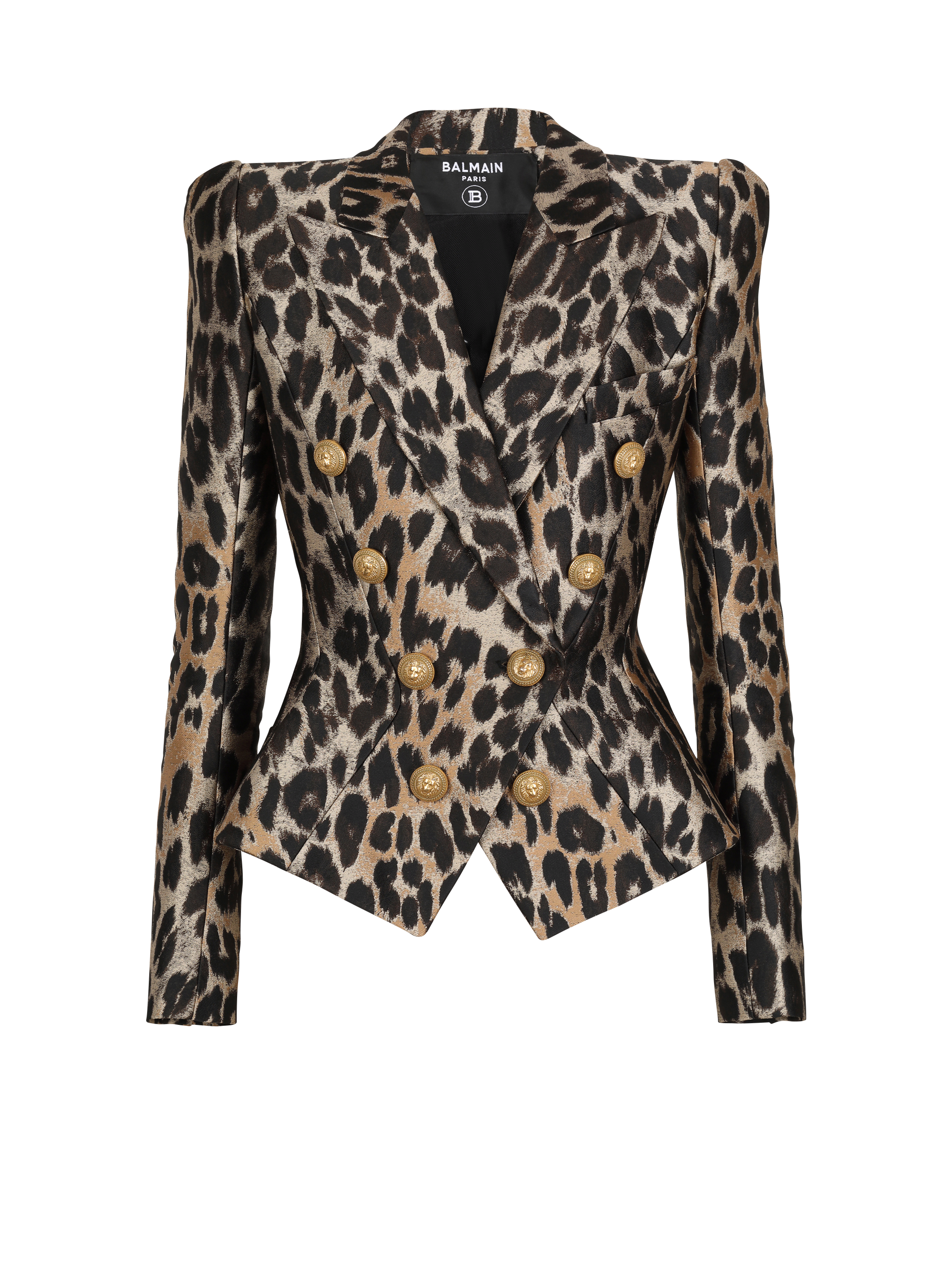 Slim-fit jacket in leopard jacquard