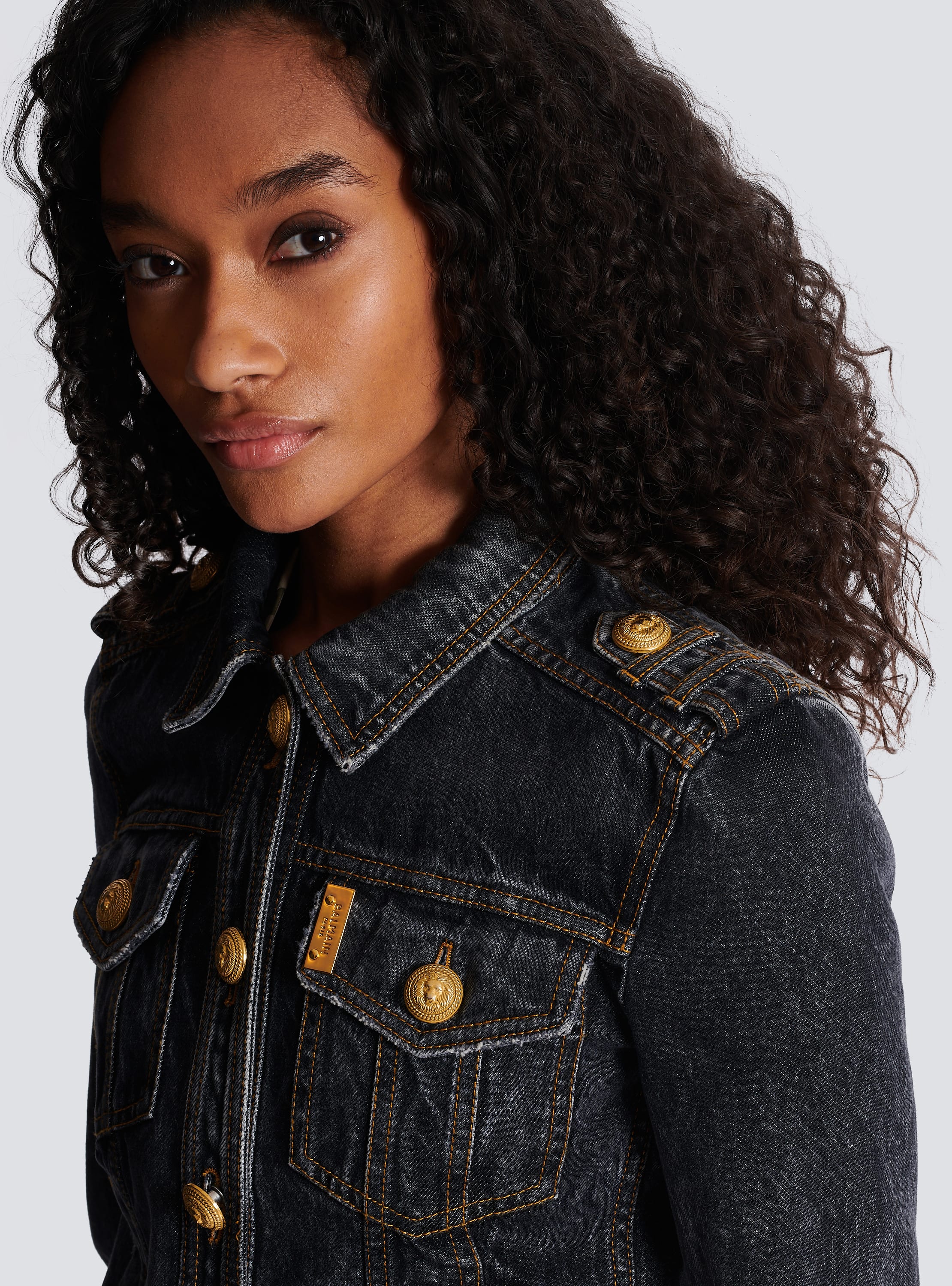 Faded black clearance denim jacket womens