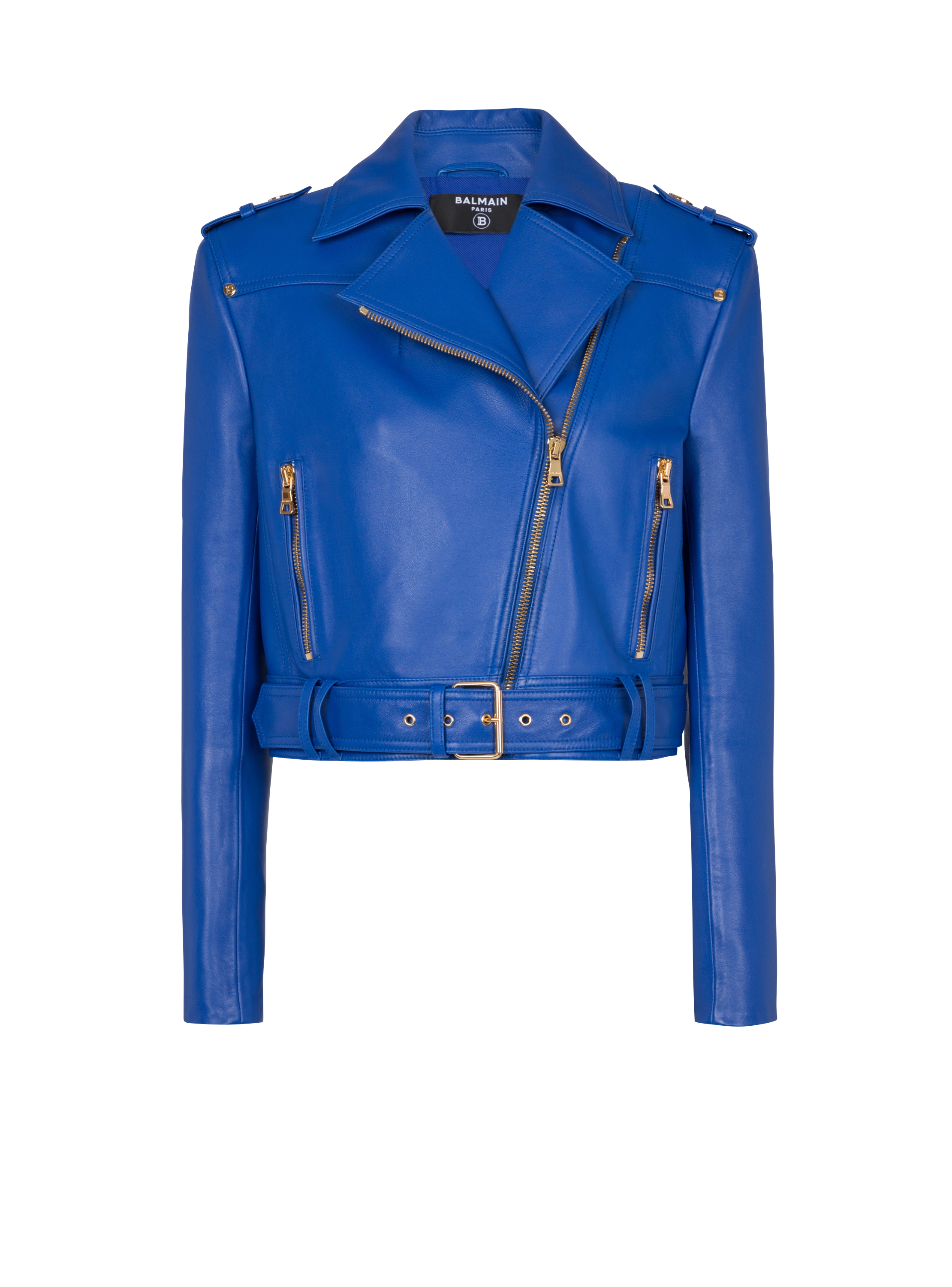 Veste courte biker en cuir