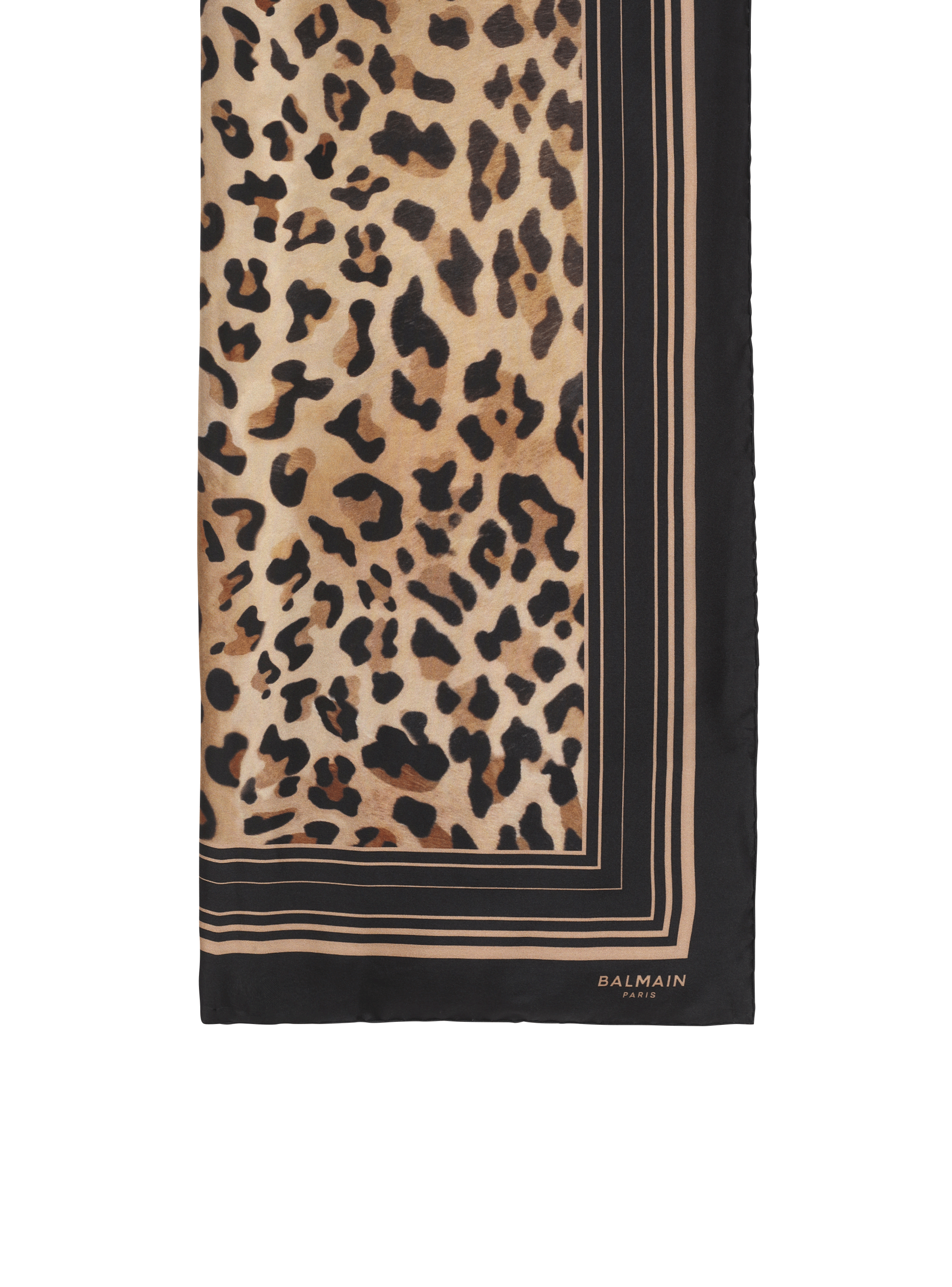 Pañuelo de seda con estampado de leopardo