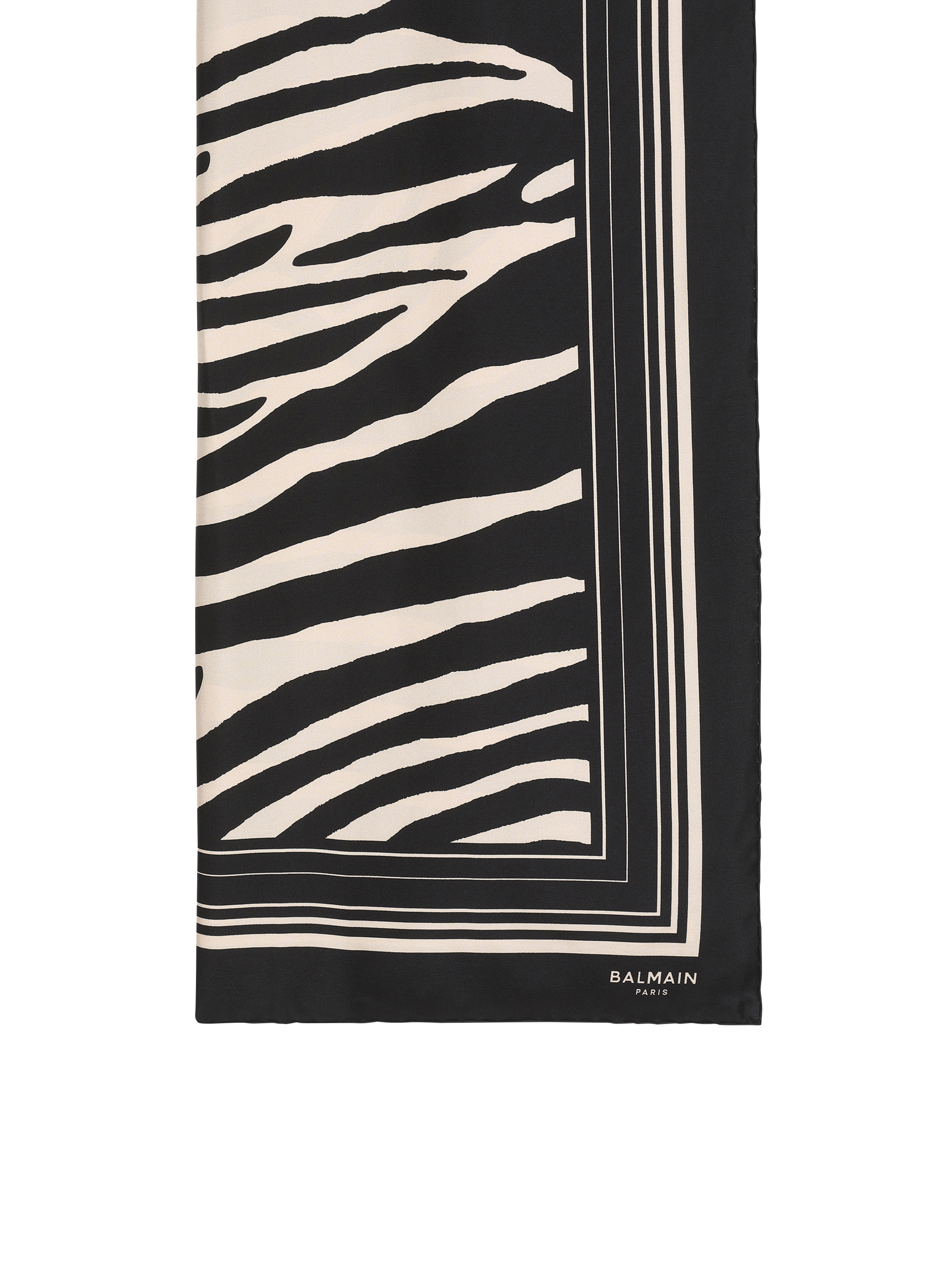 Zebra print silk scarf