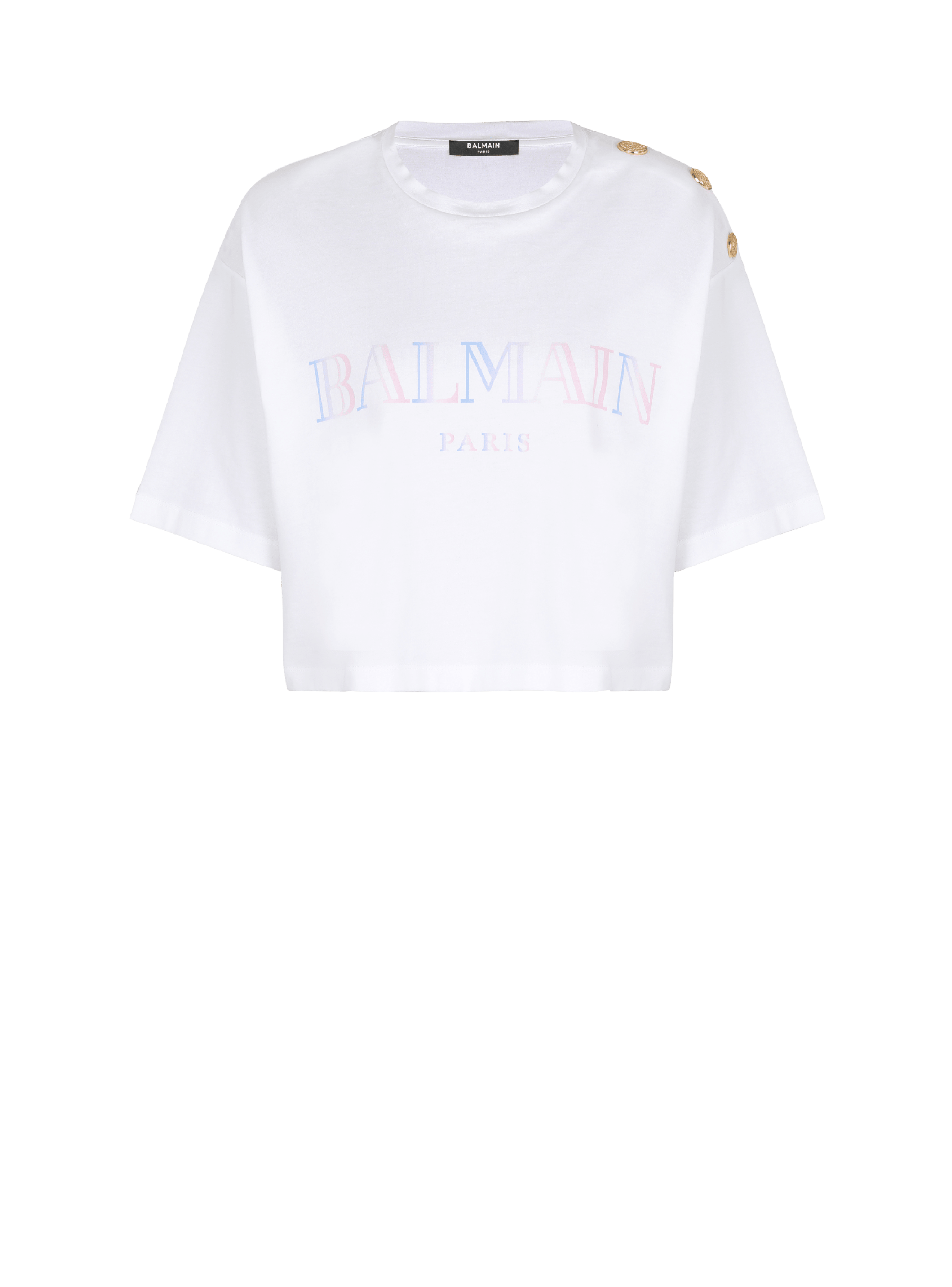 Balmain White Cropped T-Shirt