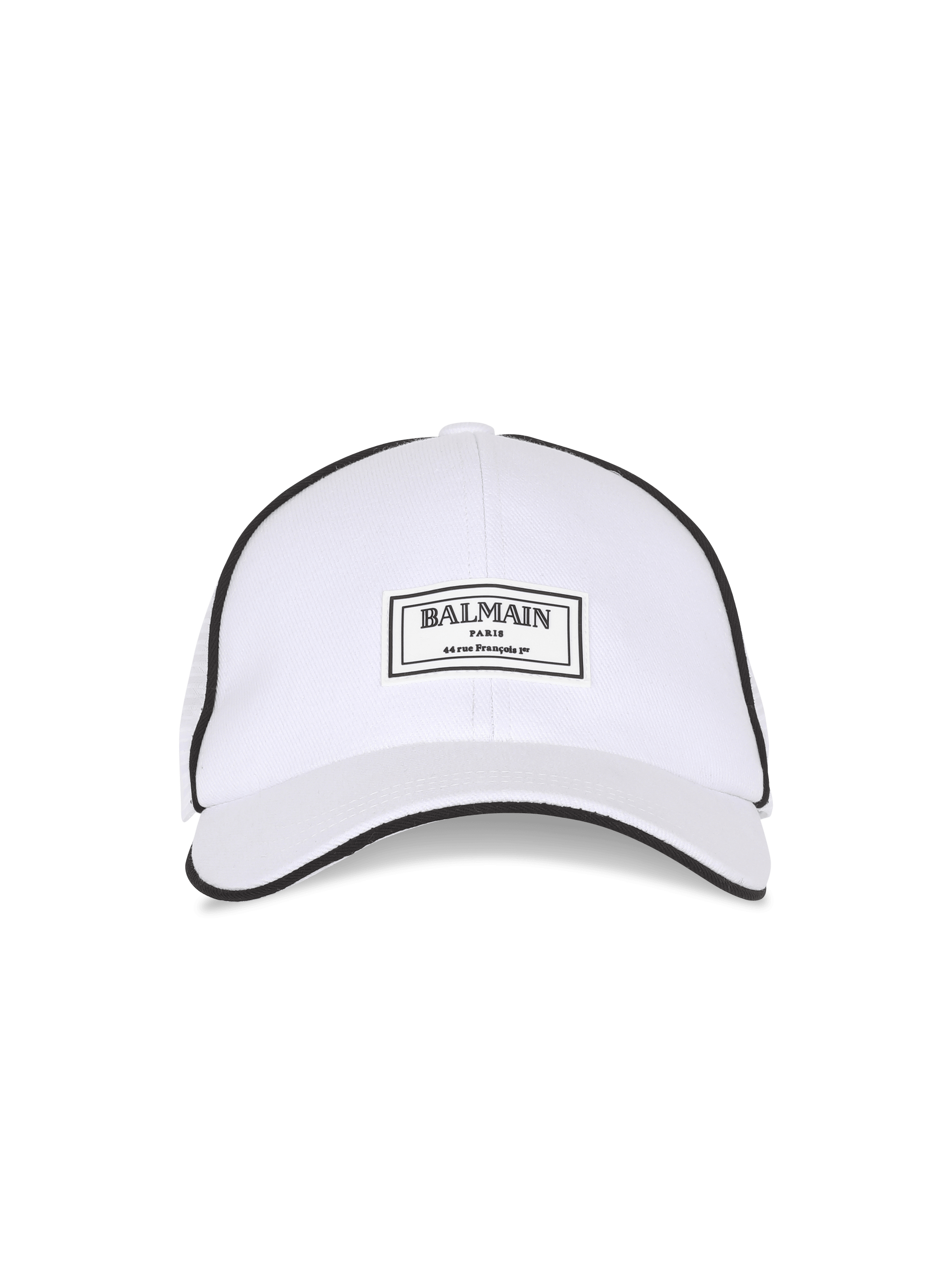 Cotton cap with openwork mesh, white, hi-res