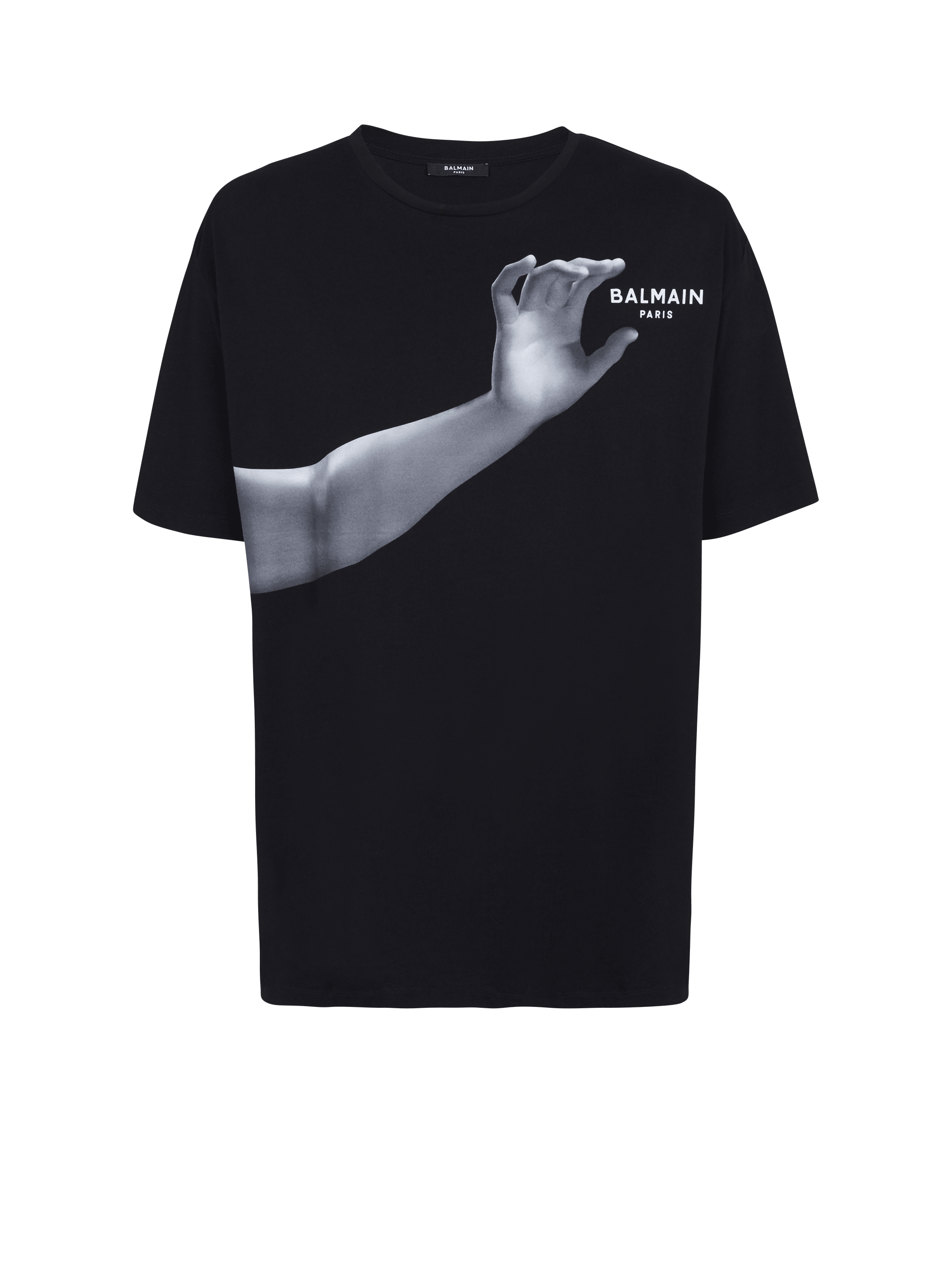 Camiseta oversize con estampado de estatua, negro, hi-res