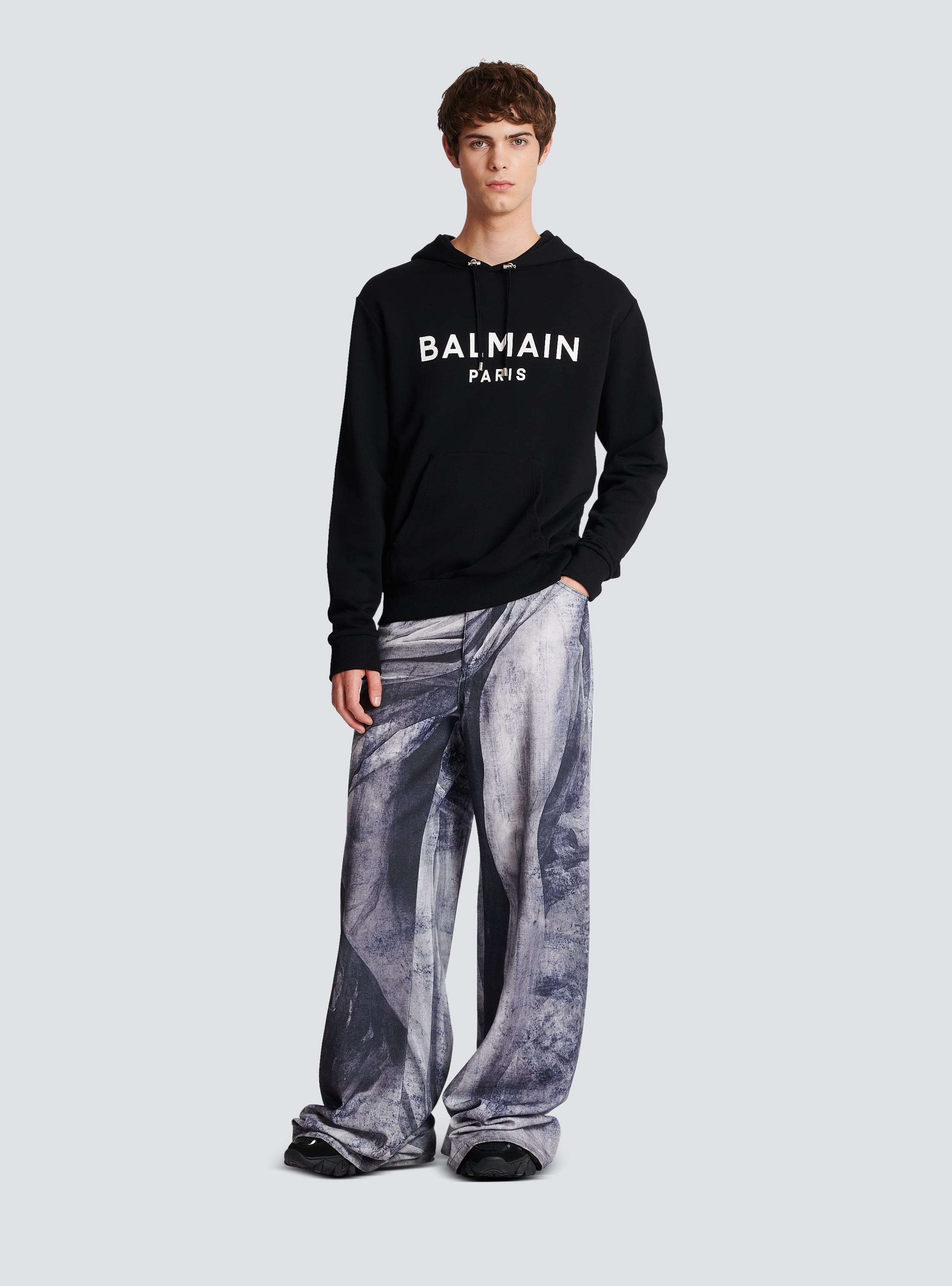 Cotton printed Balmain logo hoodie