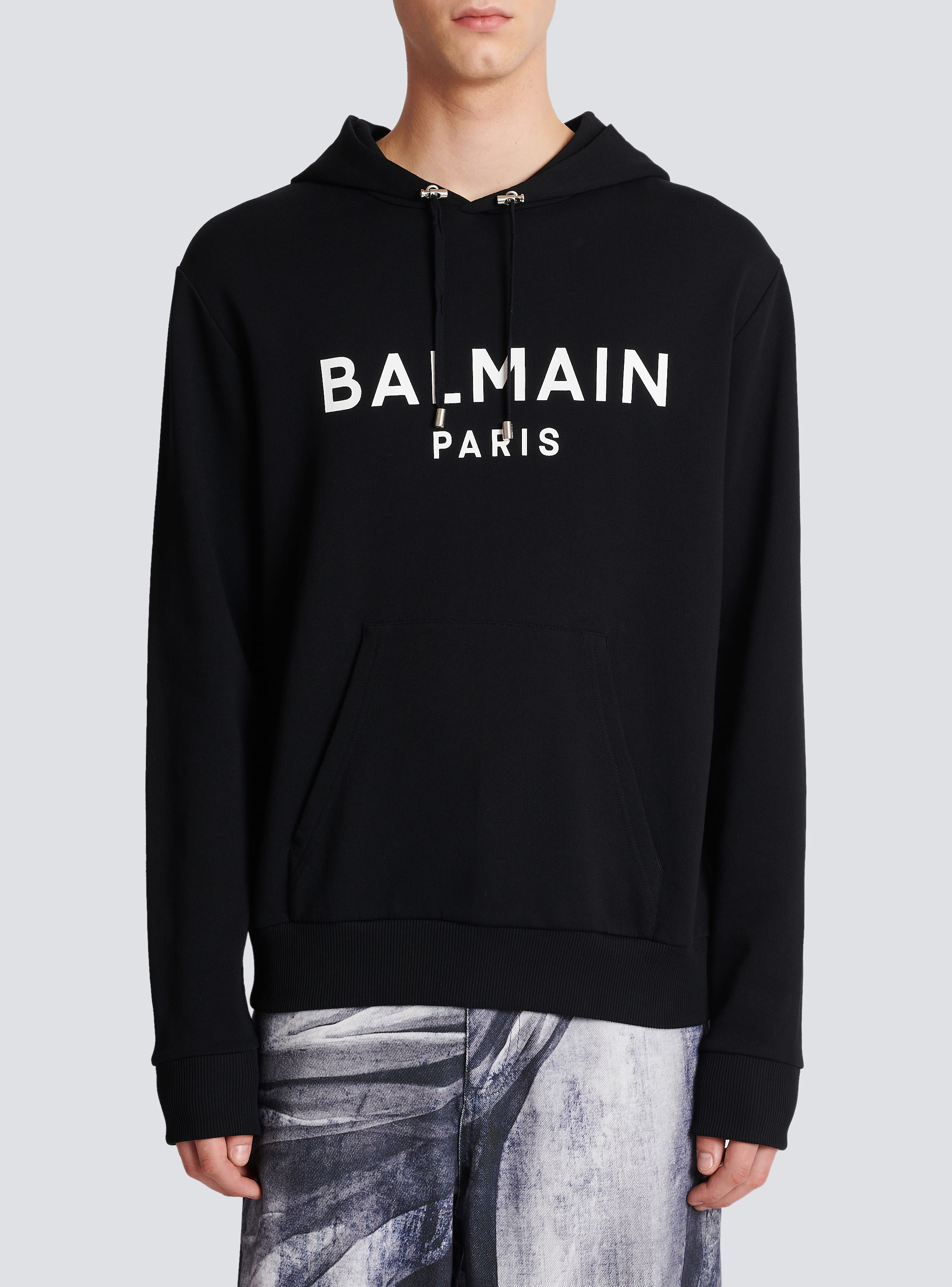 Balmain front logo hooded sweatshirt hot sale