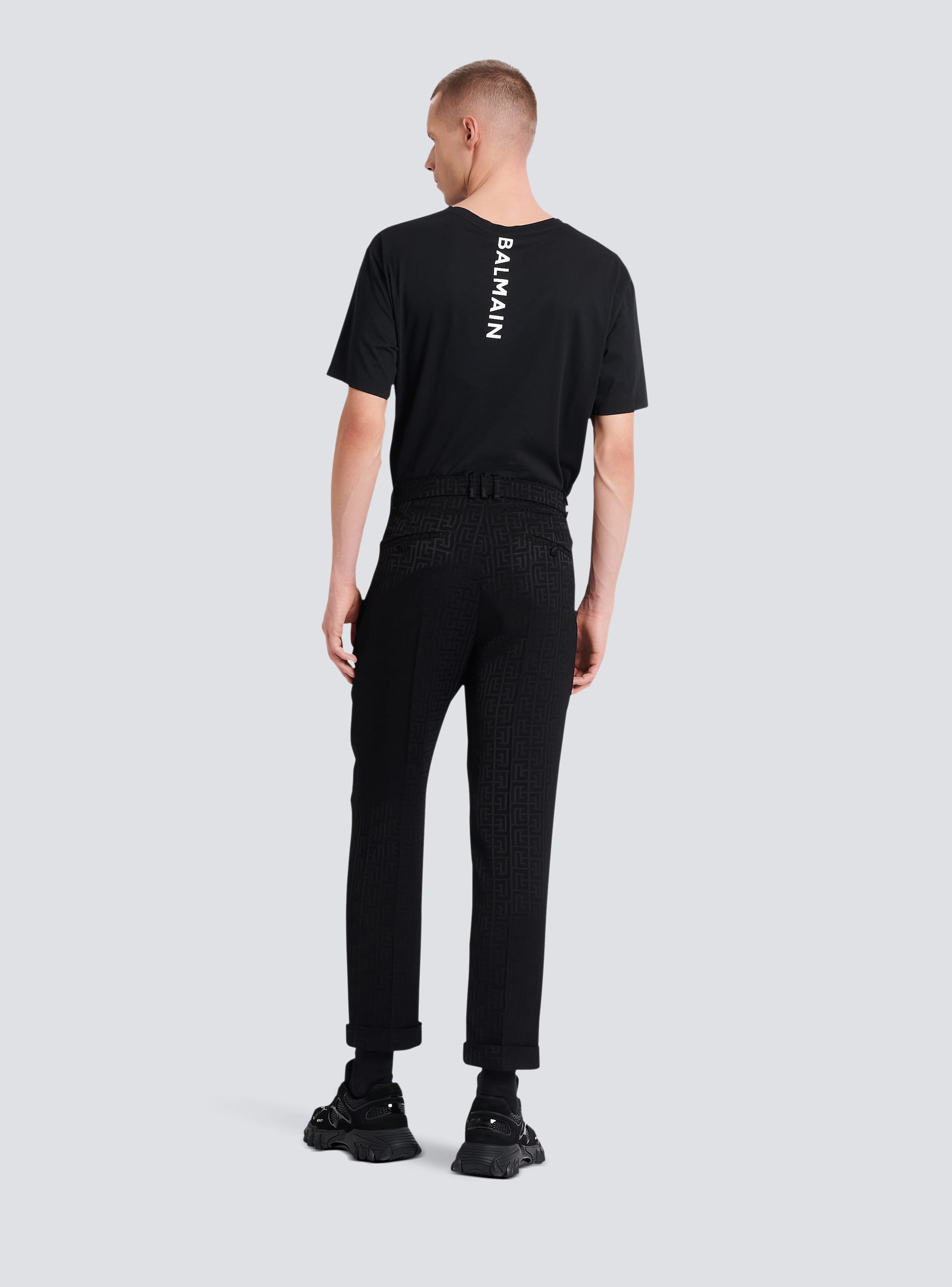 Monogrammed suit trousers black - Men | BALMAIN
