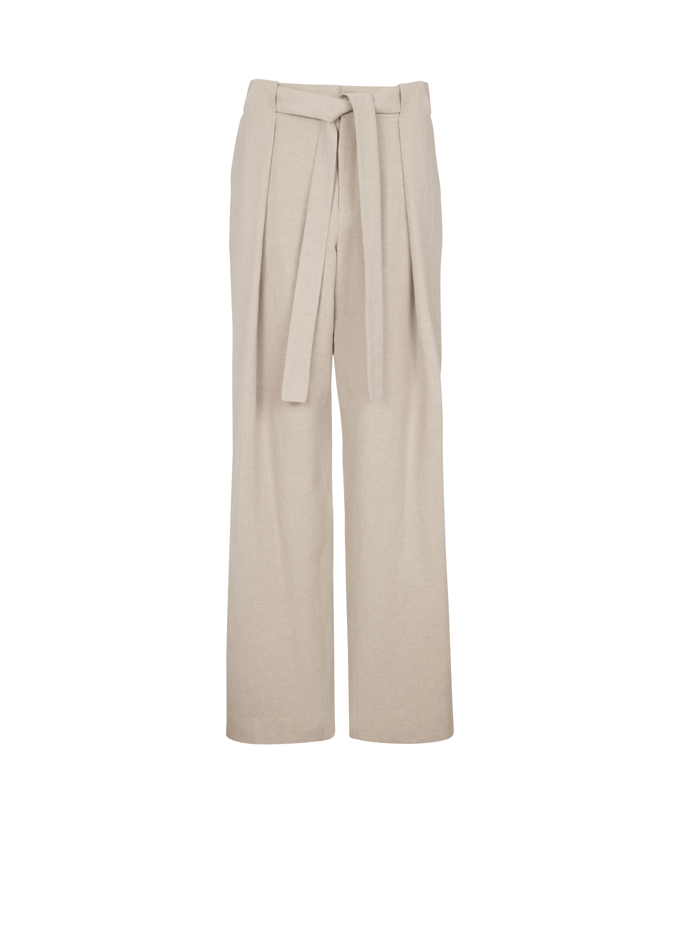 Pantaloni ampi in lino, beige, hi-res