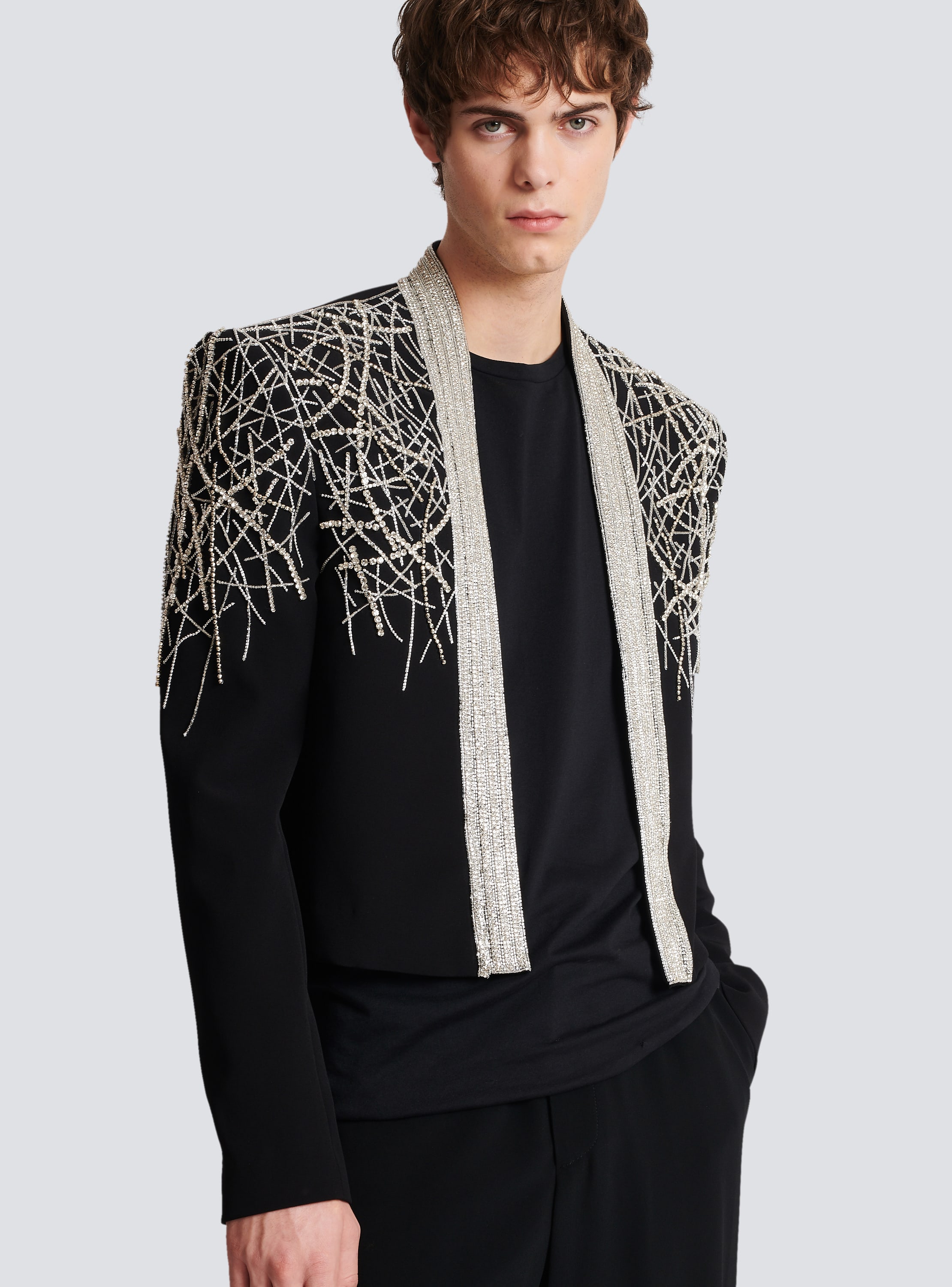 Embroidered spencer jacket black - Men BALMAIN