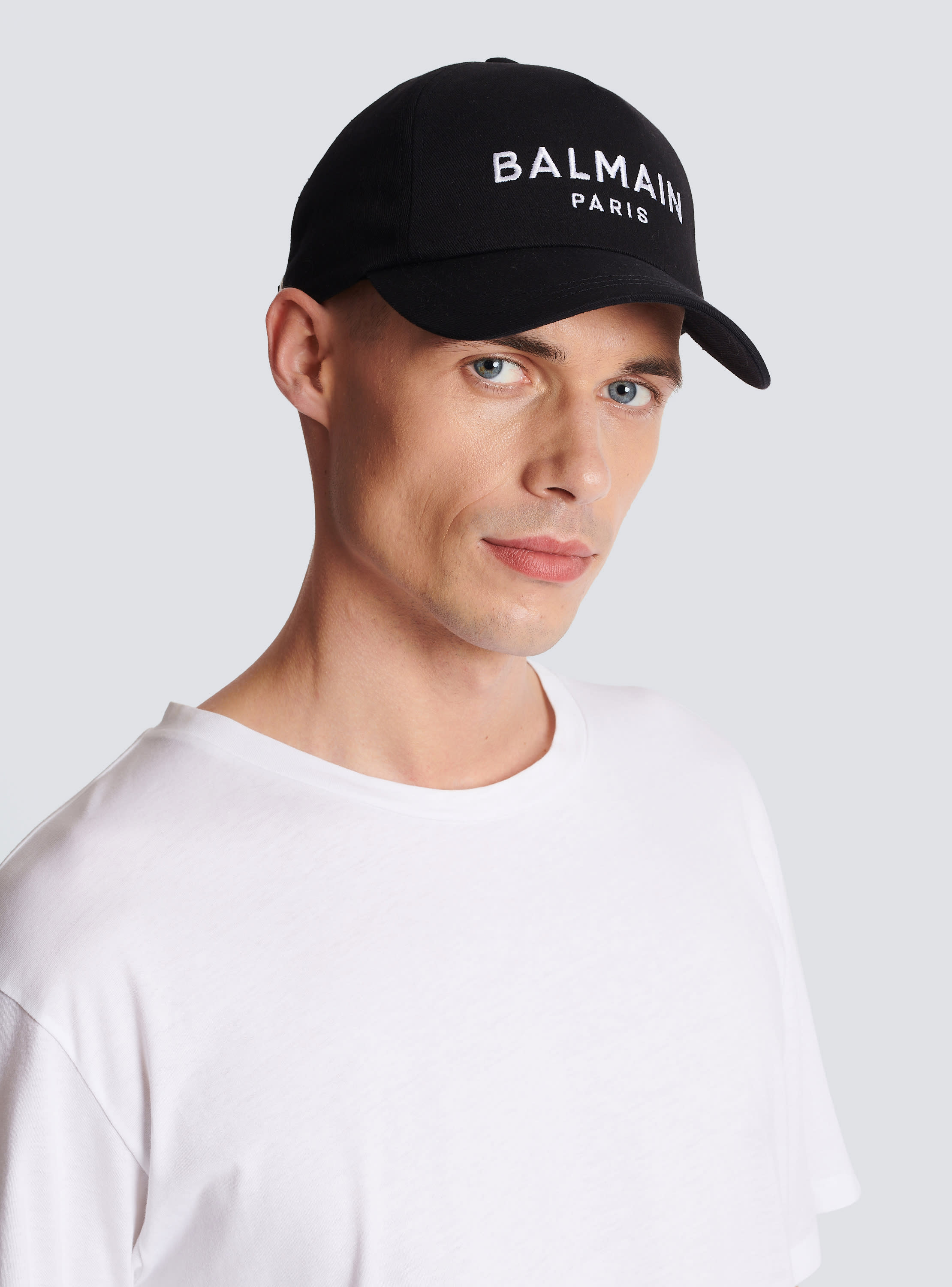 Casquette en coton à logo Balmain noir - Homme