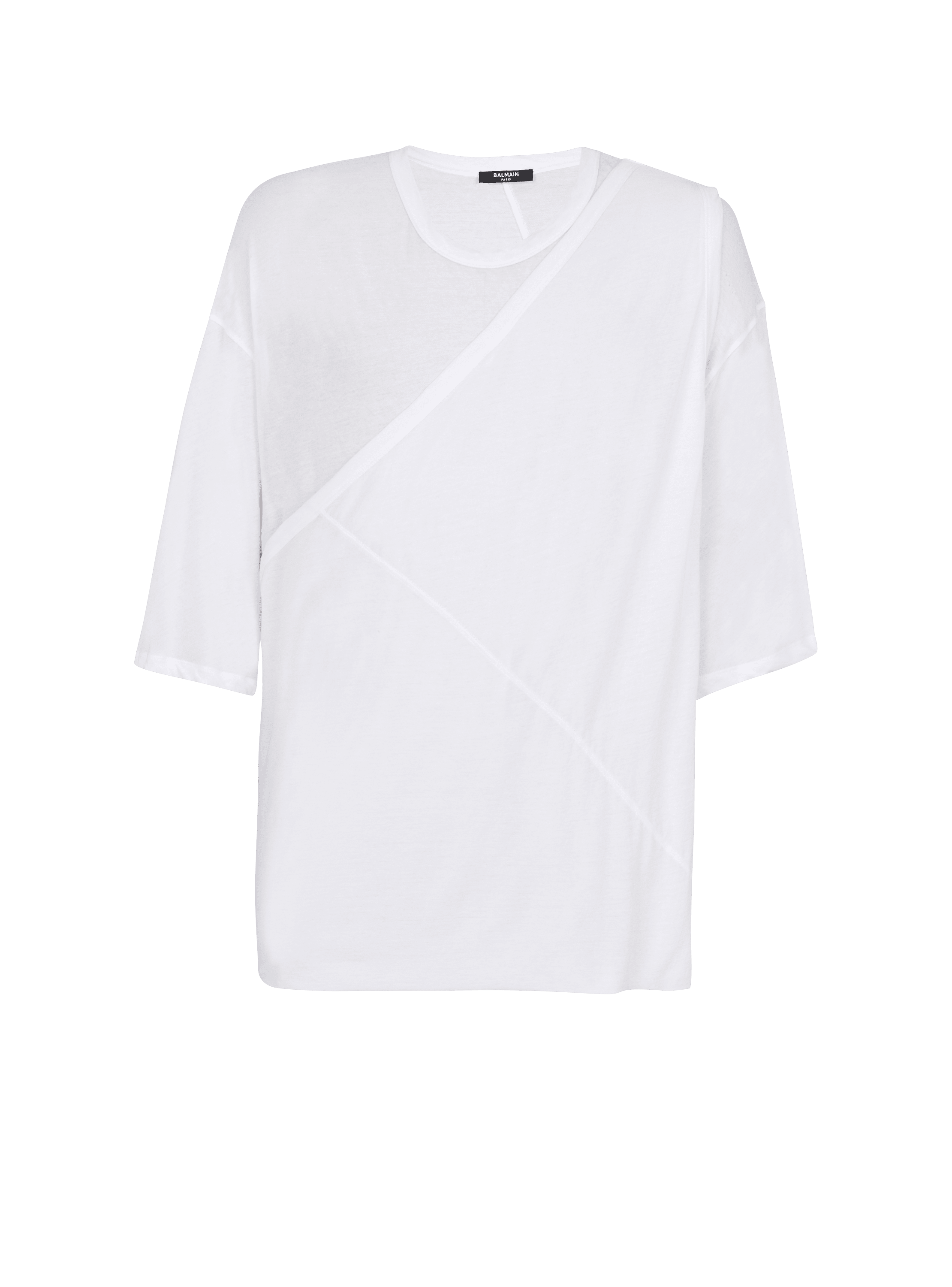 Long double thickness cotton T-shirt white - Men |