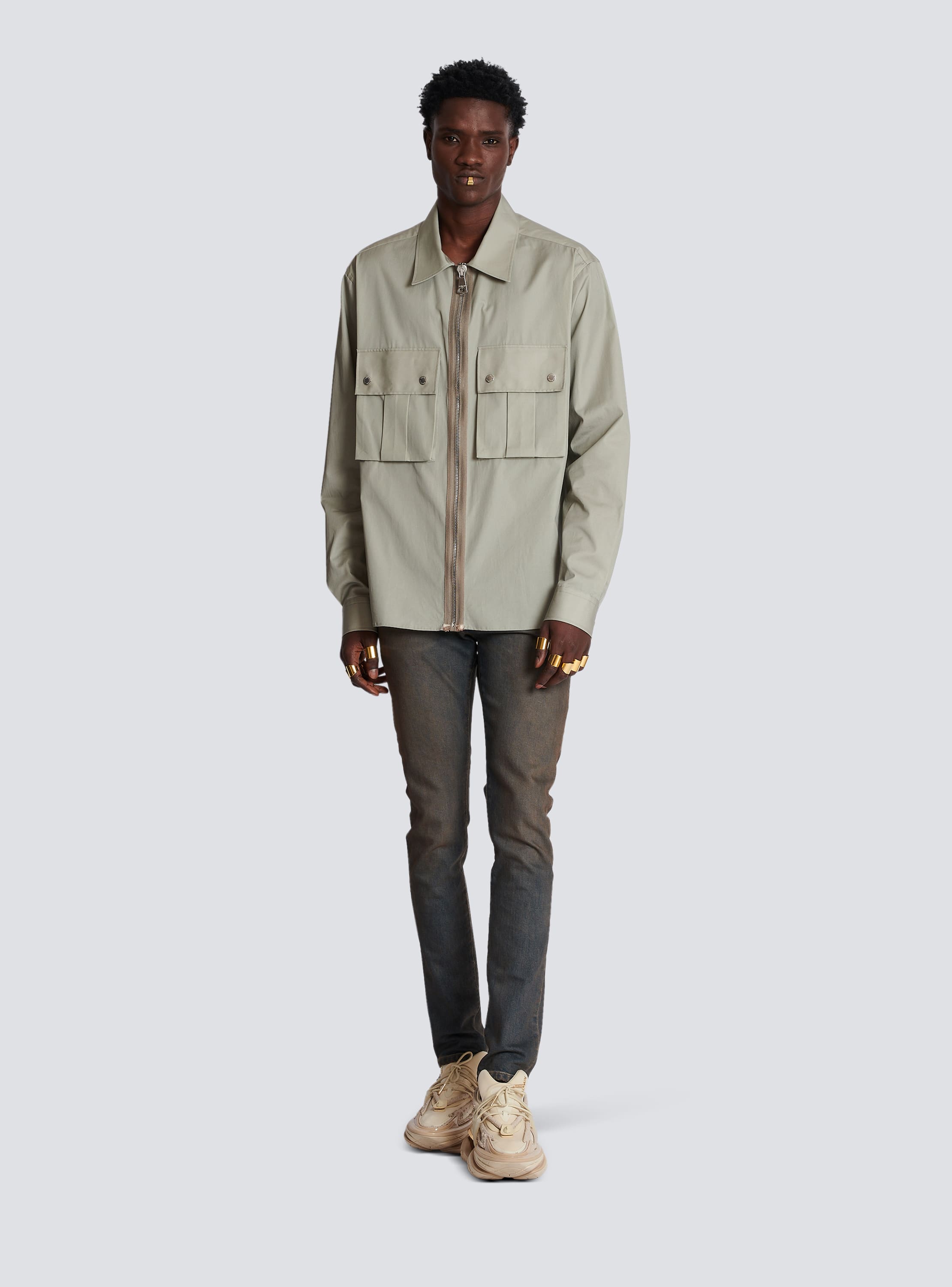 Desert print cotton shirt khaki - Men | BALMAIN