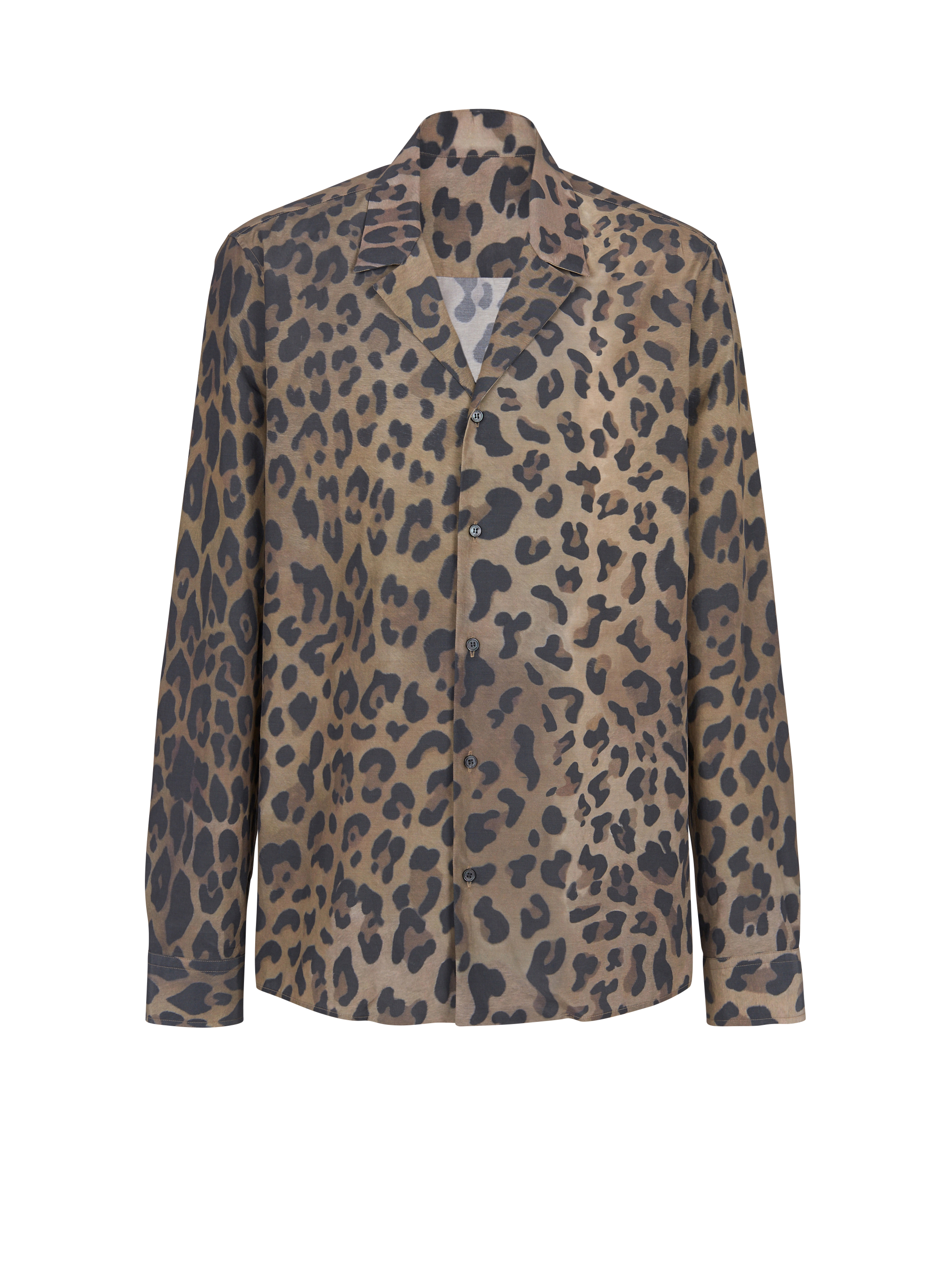 Leopard print pyjama shirt, multicolor, hi-res