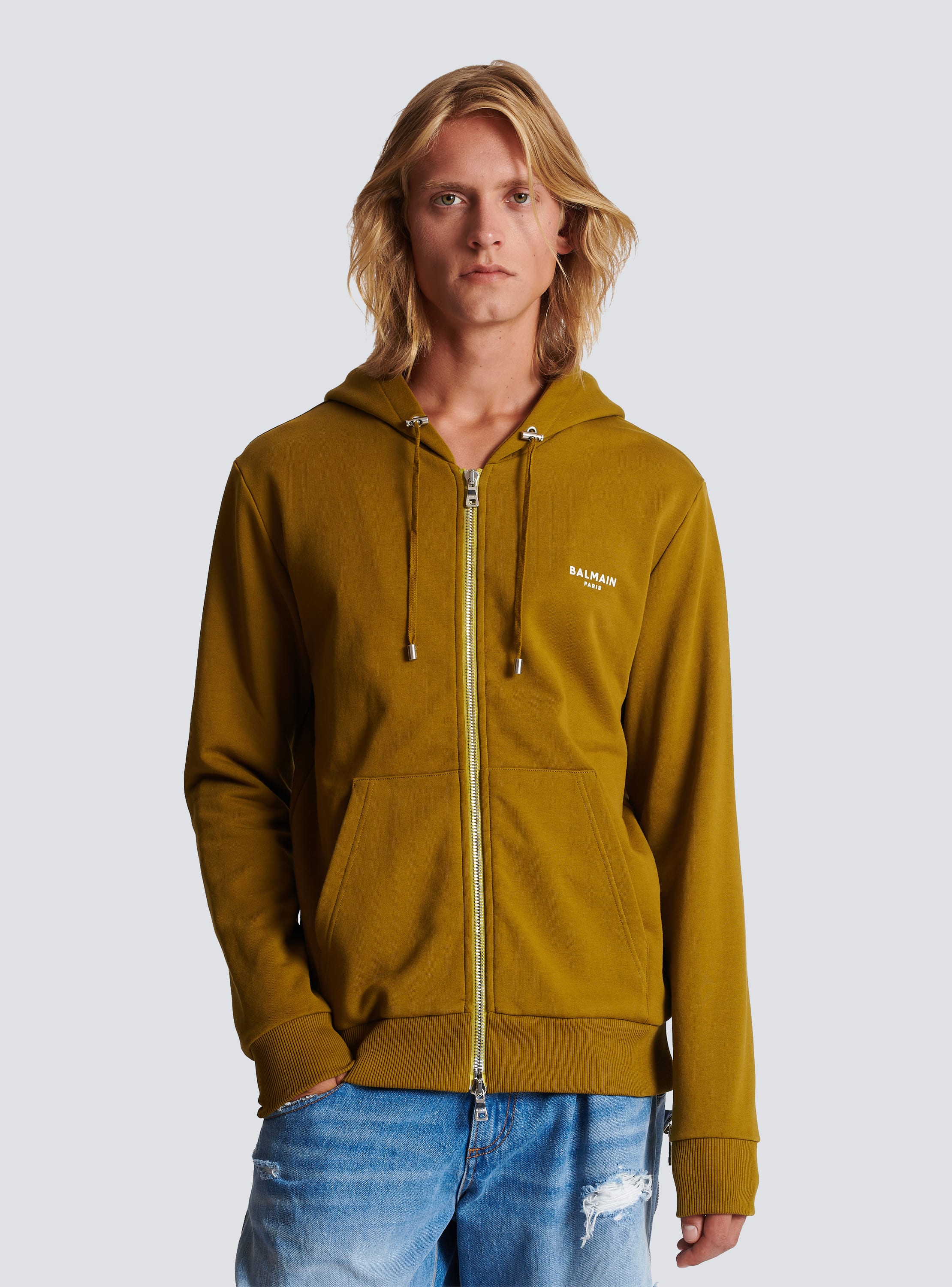 Balmain store yellow hoodie