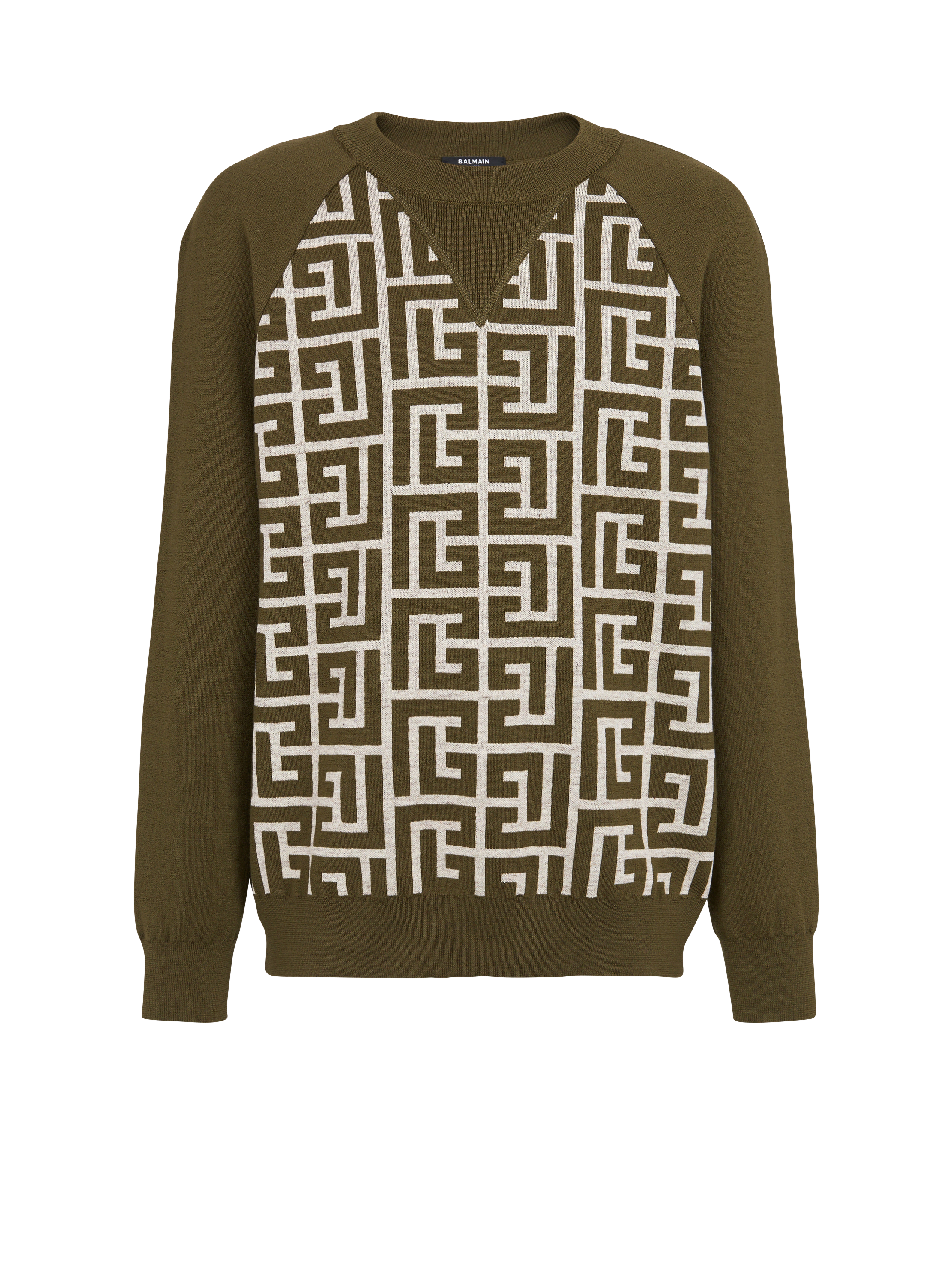 Pullover in lana con monogramma