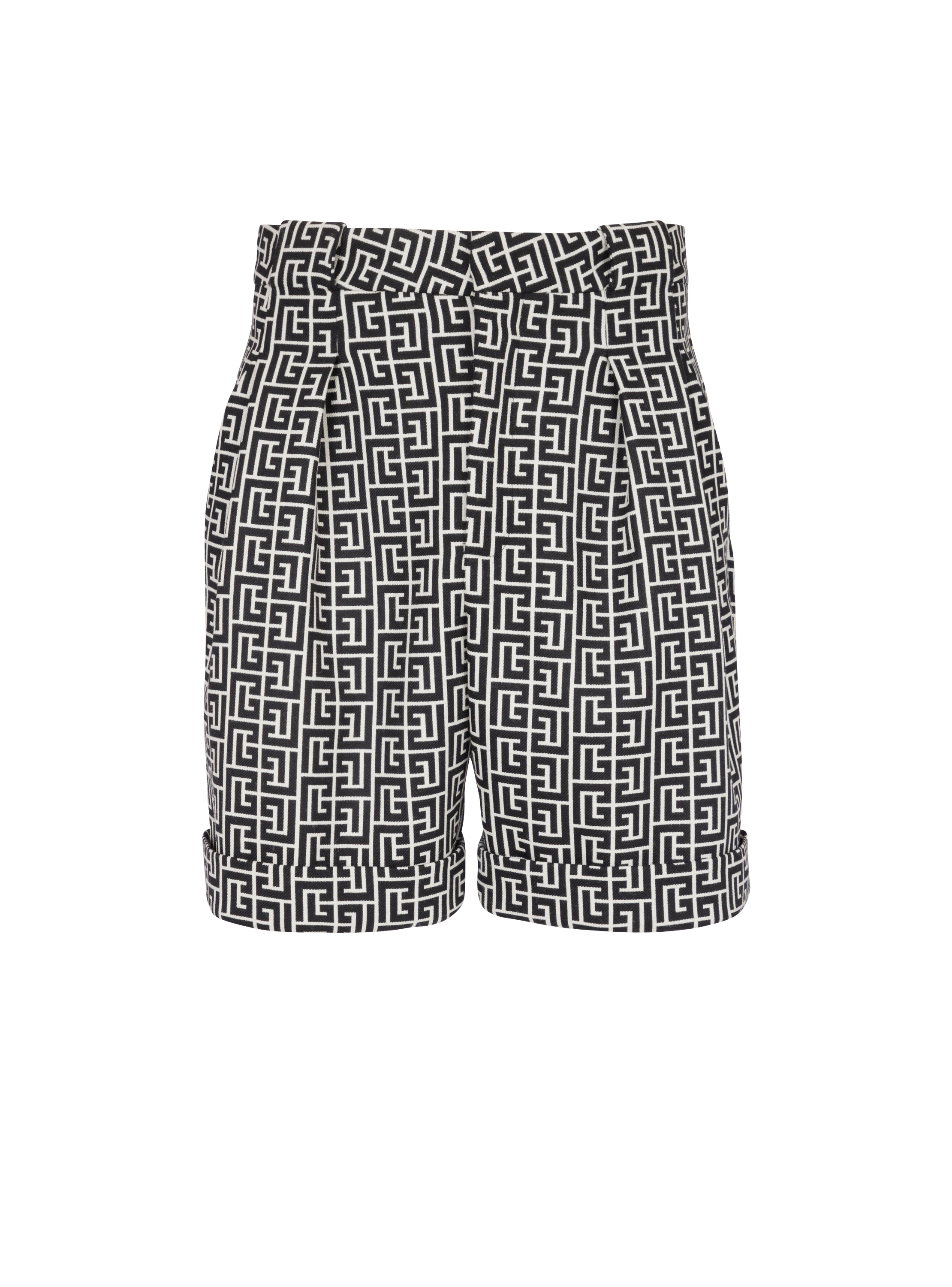 Bermuda-Shorts aus Wolle mit Monogramm