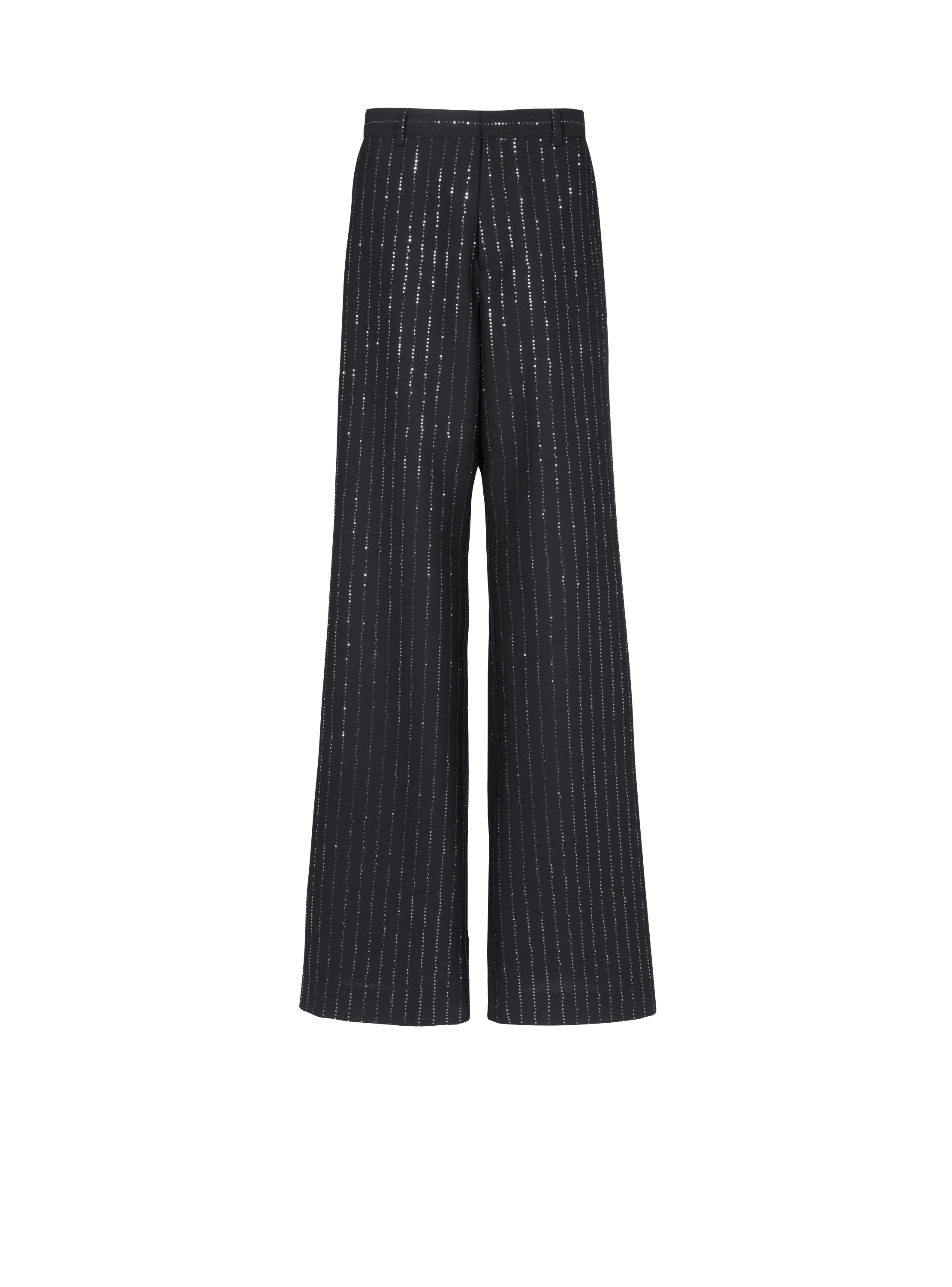 Trousers with sequin stripes, black, hi-res