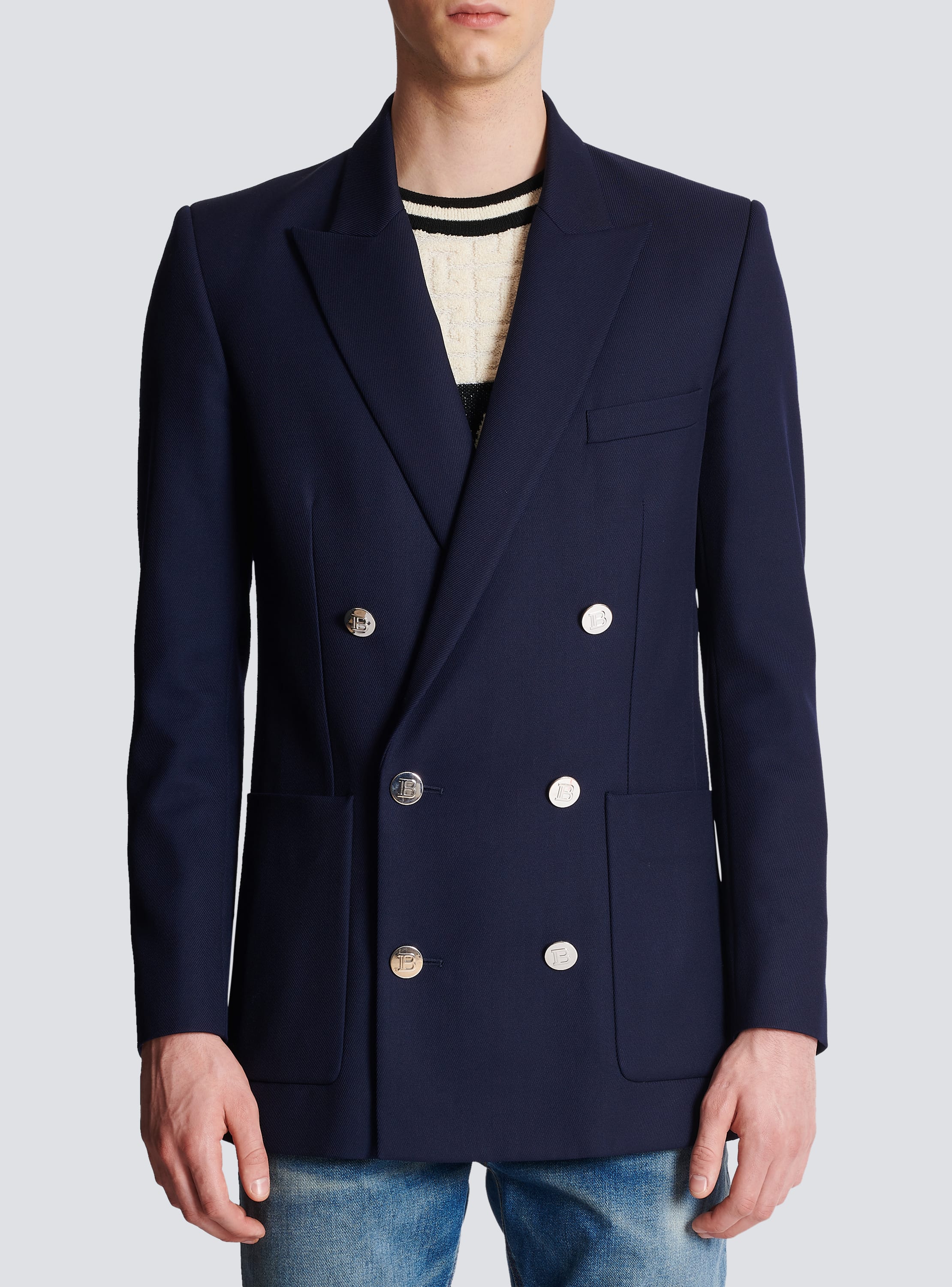 Balmain long blazer best sale