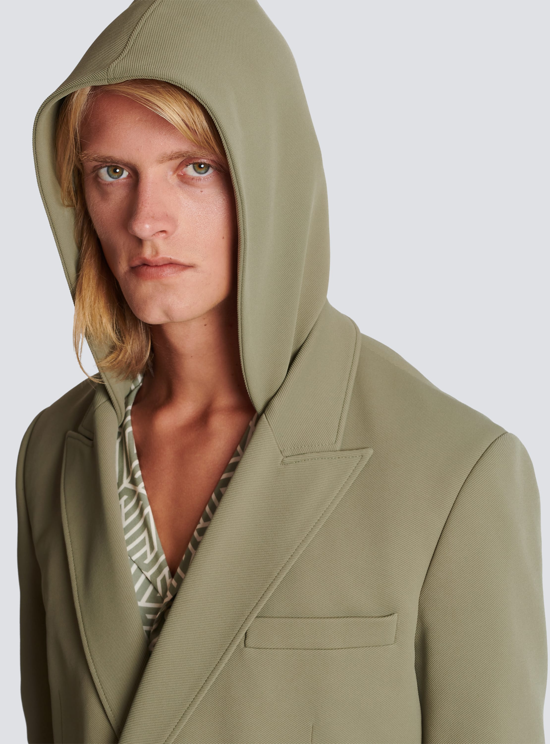 Asymmetrical cotton jacket with hood - Men |