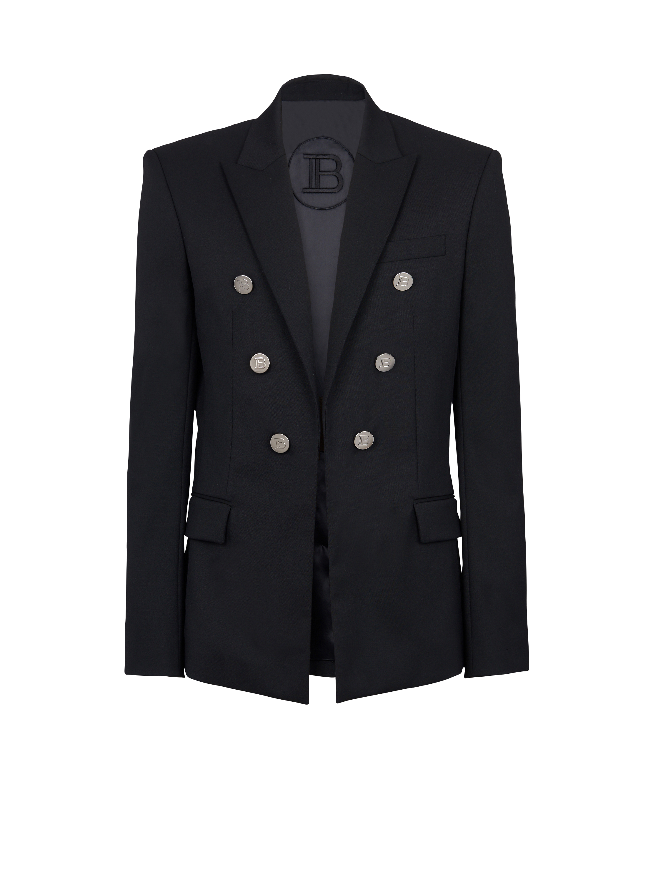 Double-breasted wool blazer black Men | BALMAIN