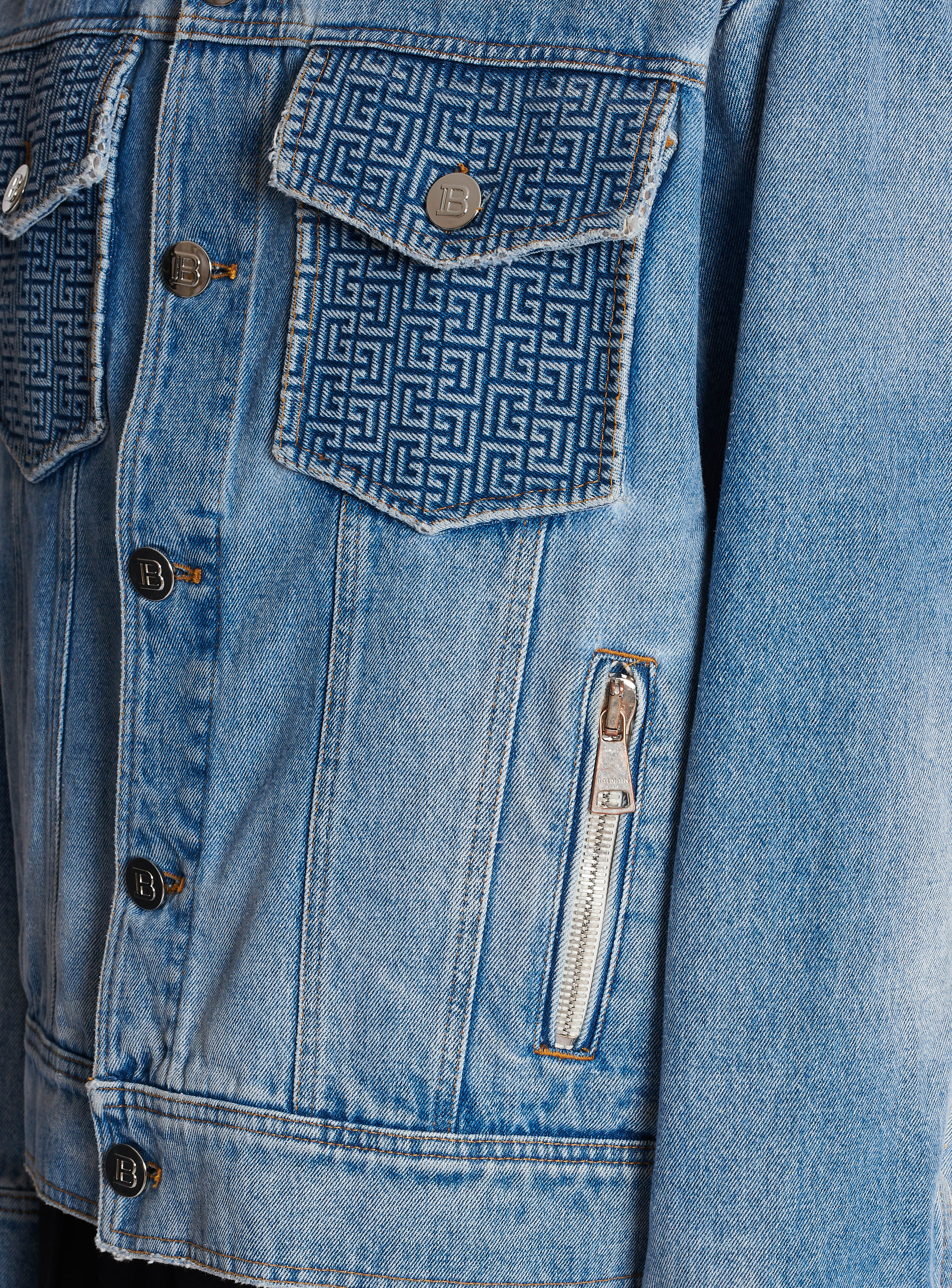 Blue Monogram denim jacket, Balmain