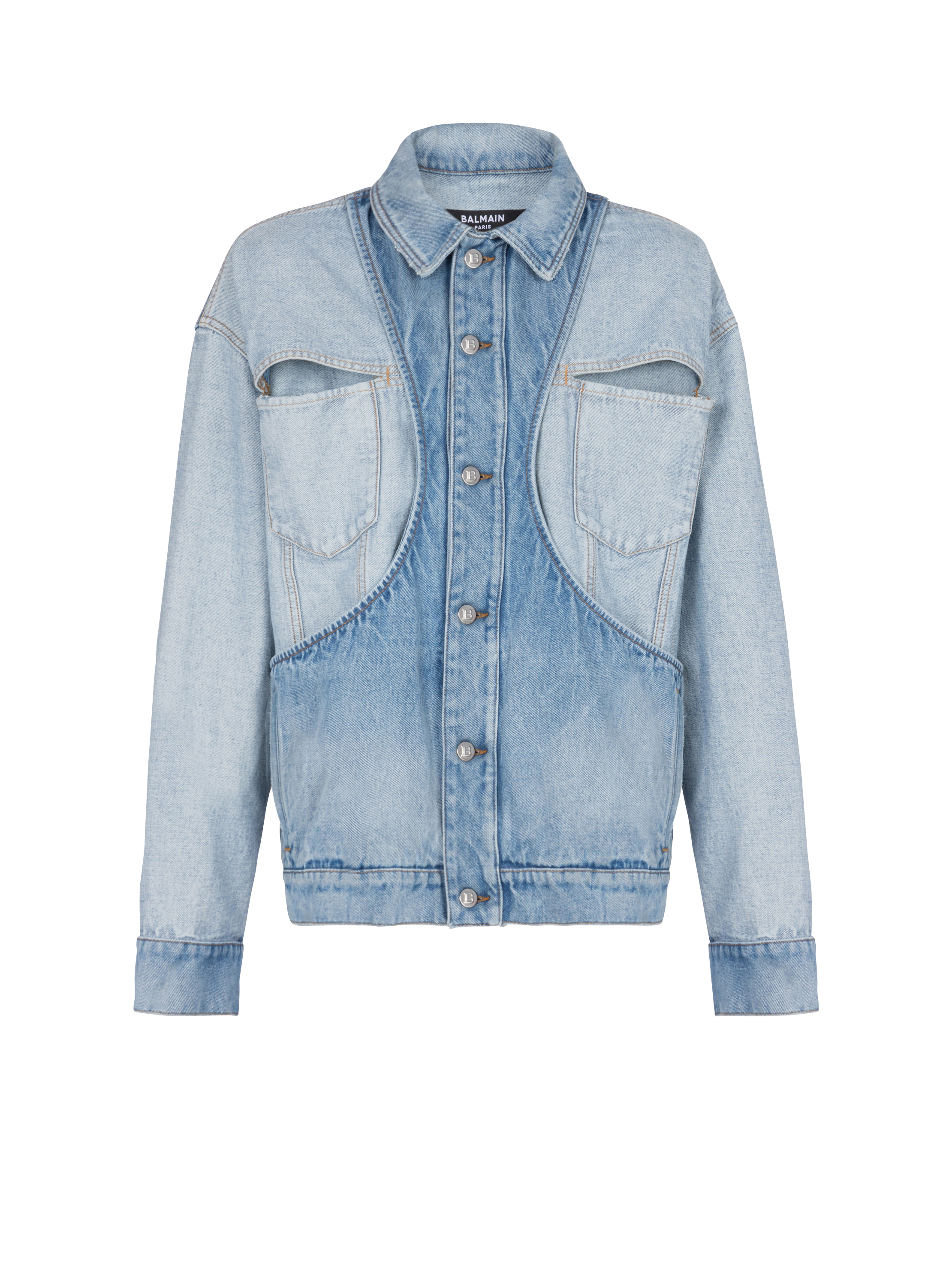 Reverse cut denim jacket