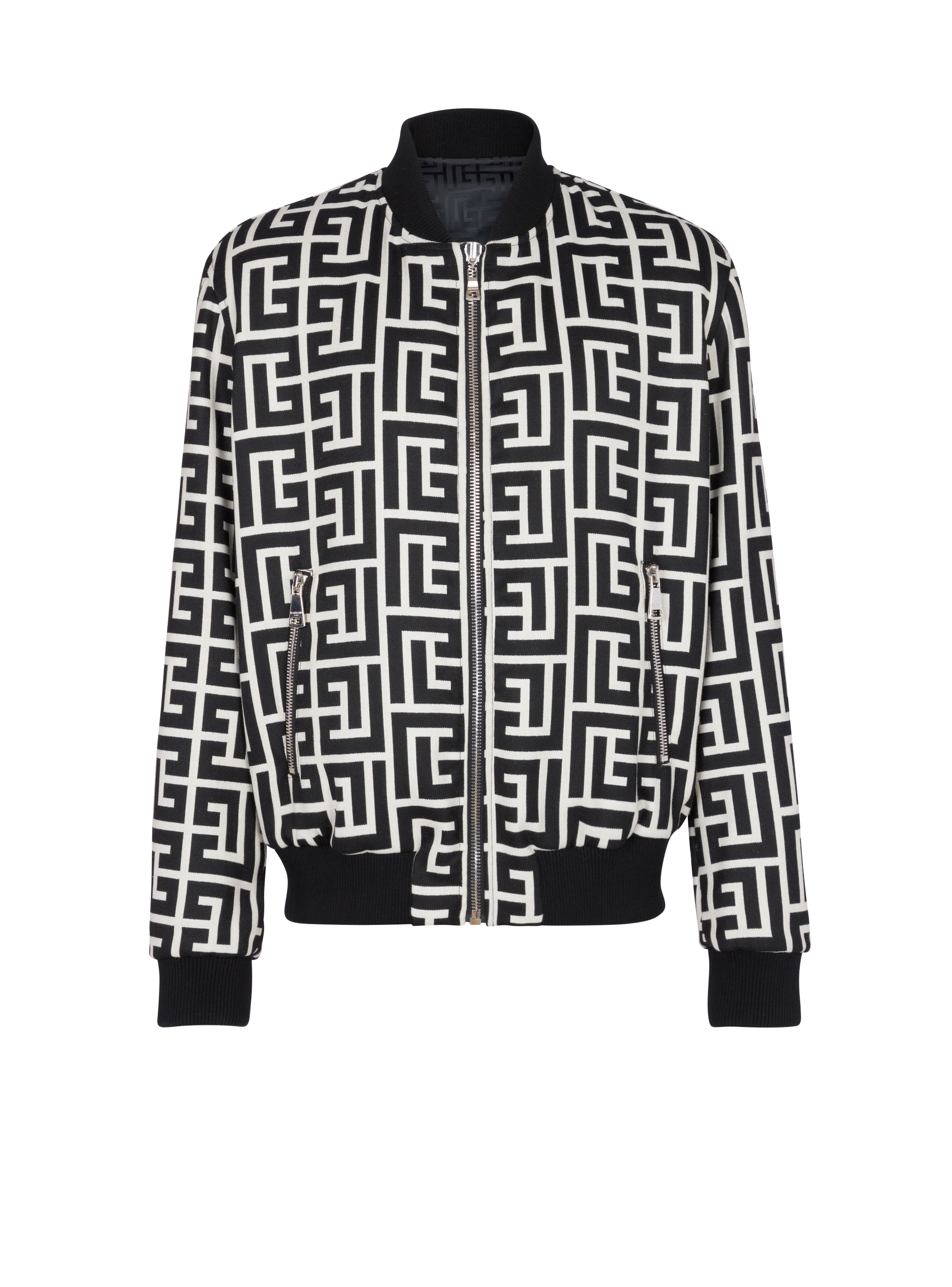 Bombers Balmain - Monogram reversible bomber jacket - AH1TF064WB66GFE