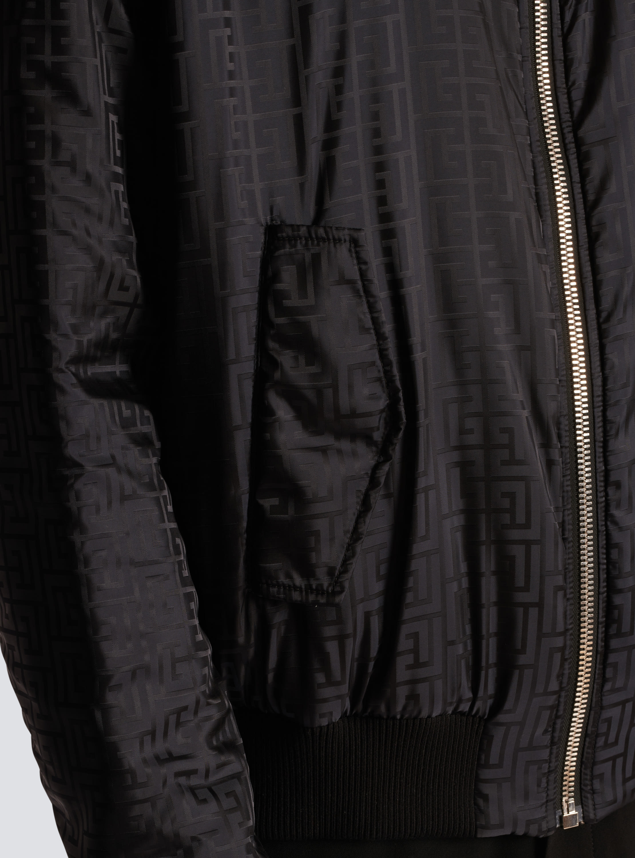 Balmain Men's Reversible Maxi Monogram Nylon Bomber Jacket