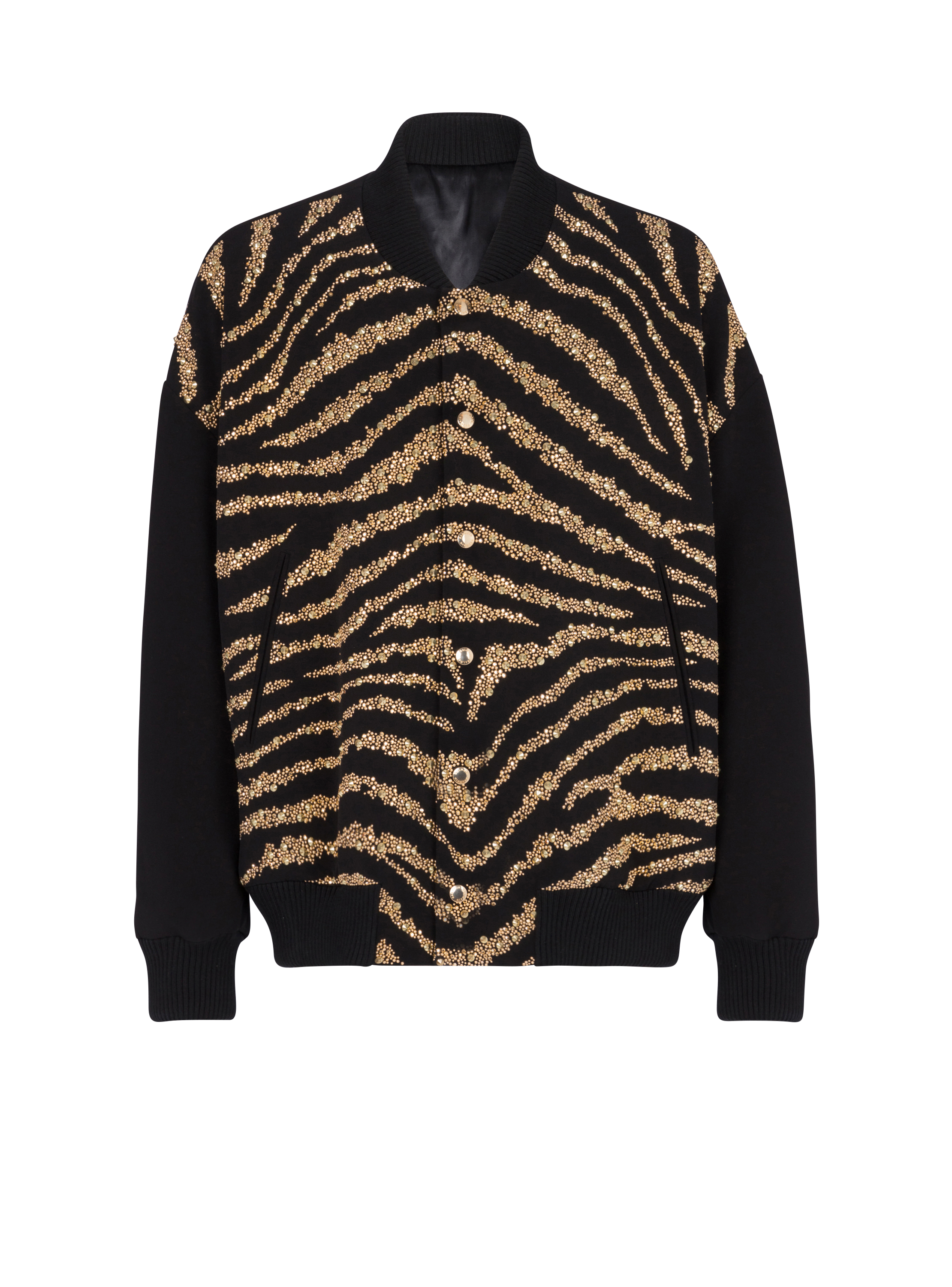 Zebra pattern bomber jacket