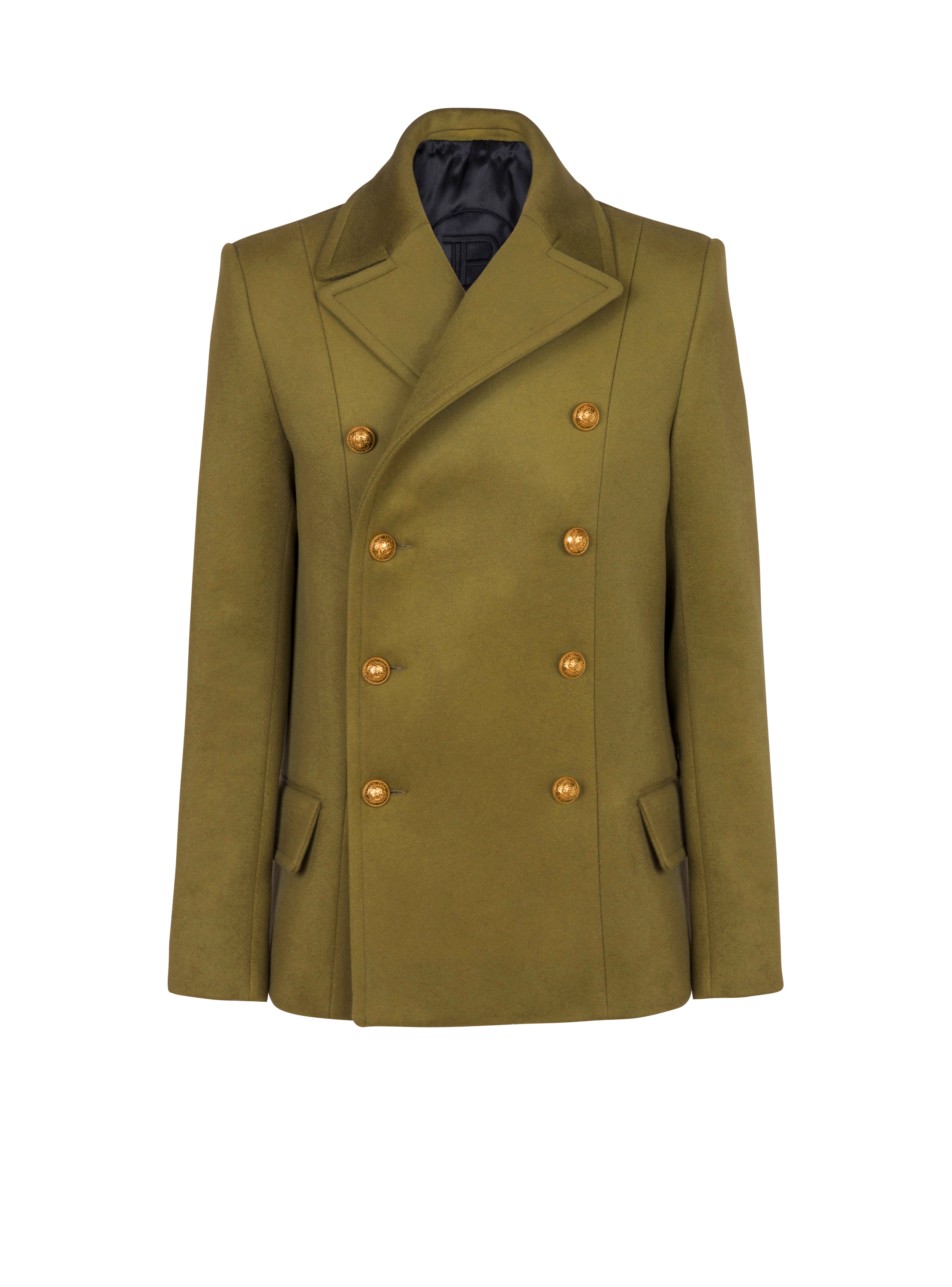 Double-breasted wool pea coat