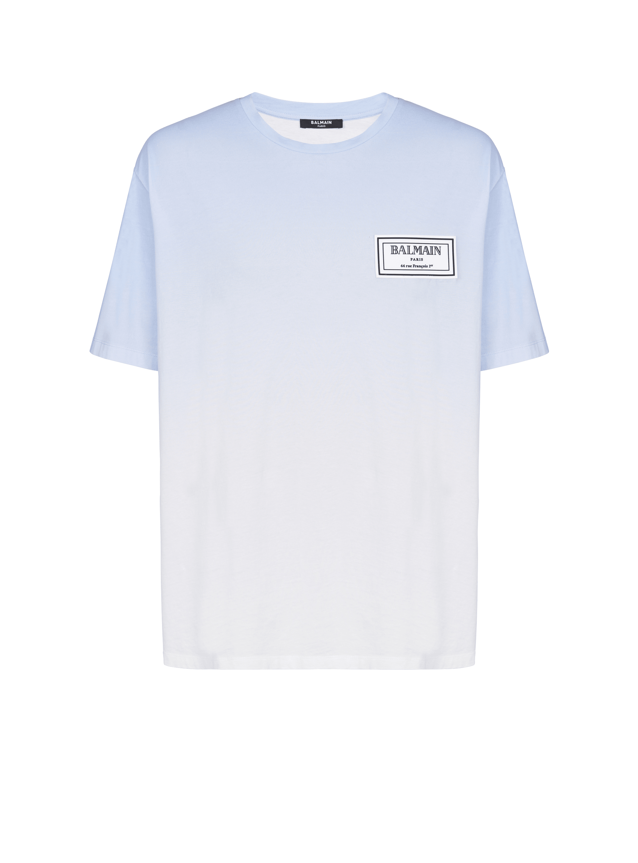 T-Shirt mit Farbverlauf und Aufnäher aus Kautschuk