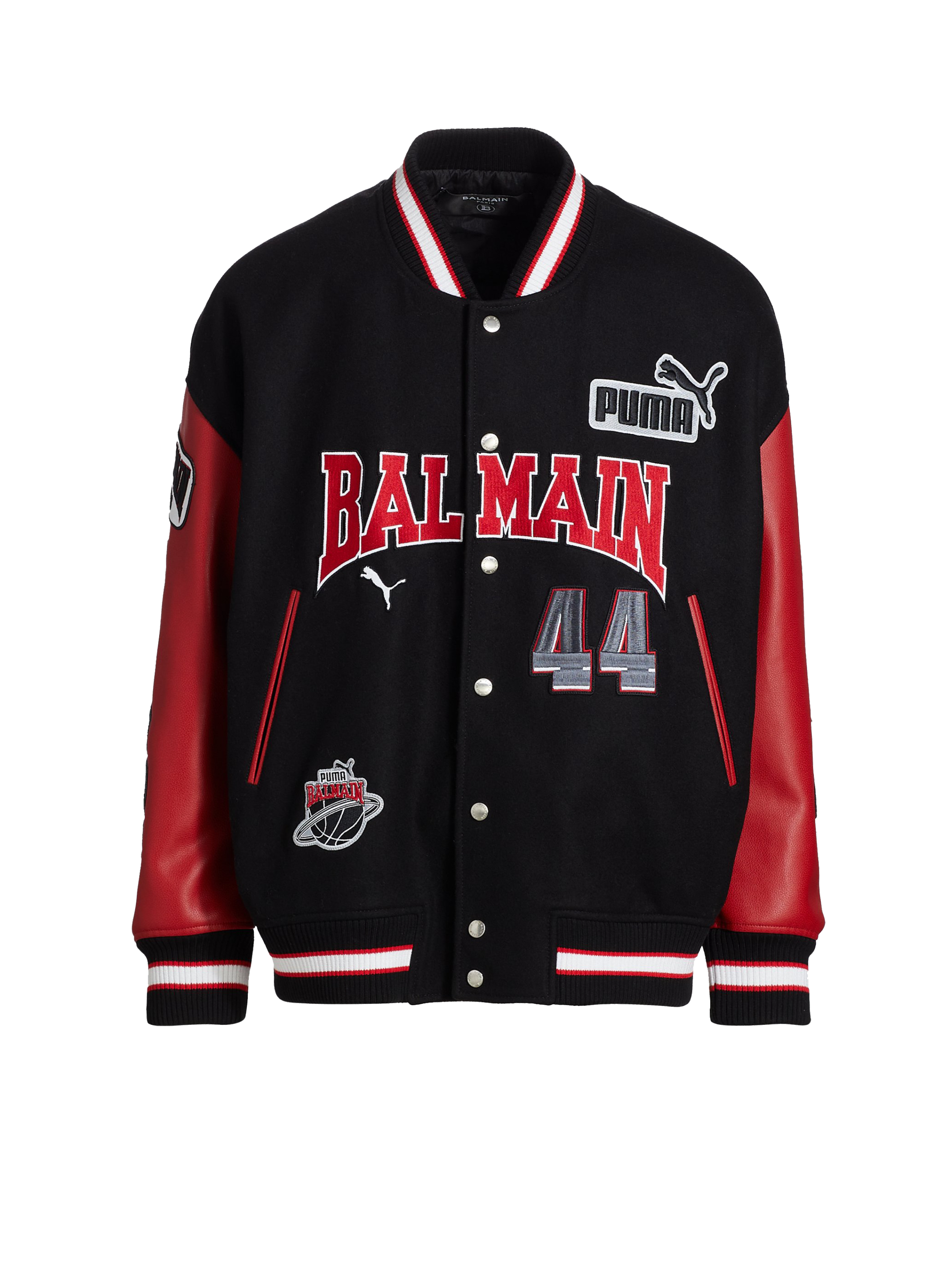 plakboek Geval lanthaan Balmain x Puma - Leather varsity jacket - Men | BALMAIN