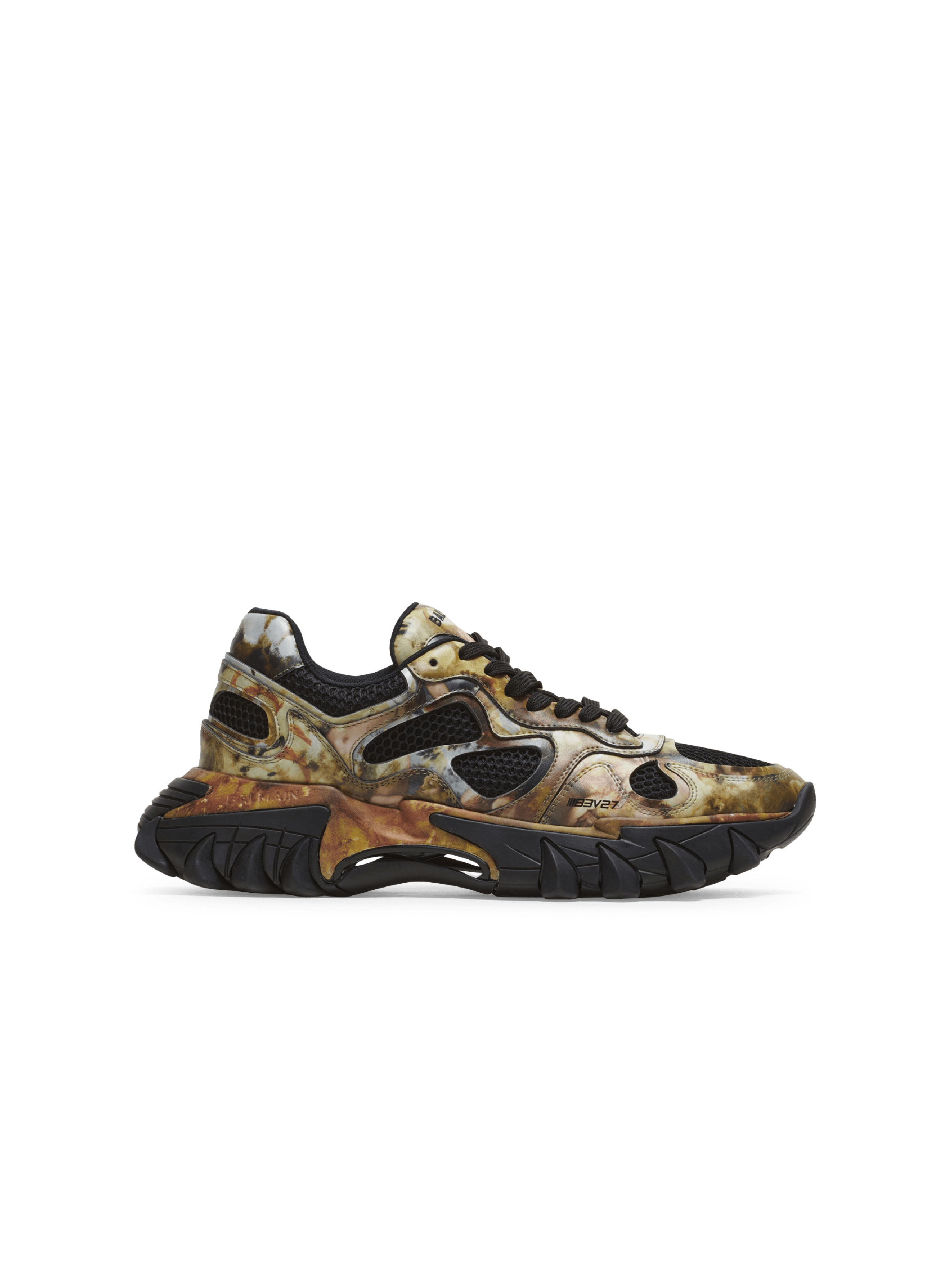 B-East trainers in printed leather and mesh, multicolor, hi-res
