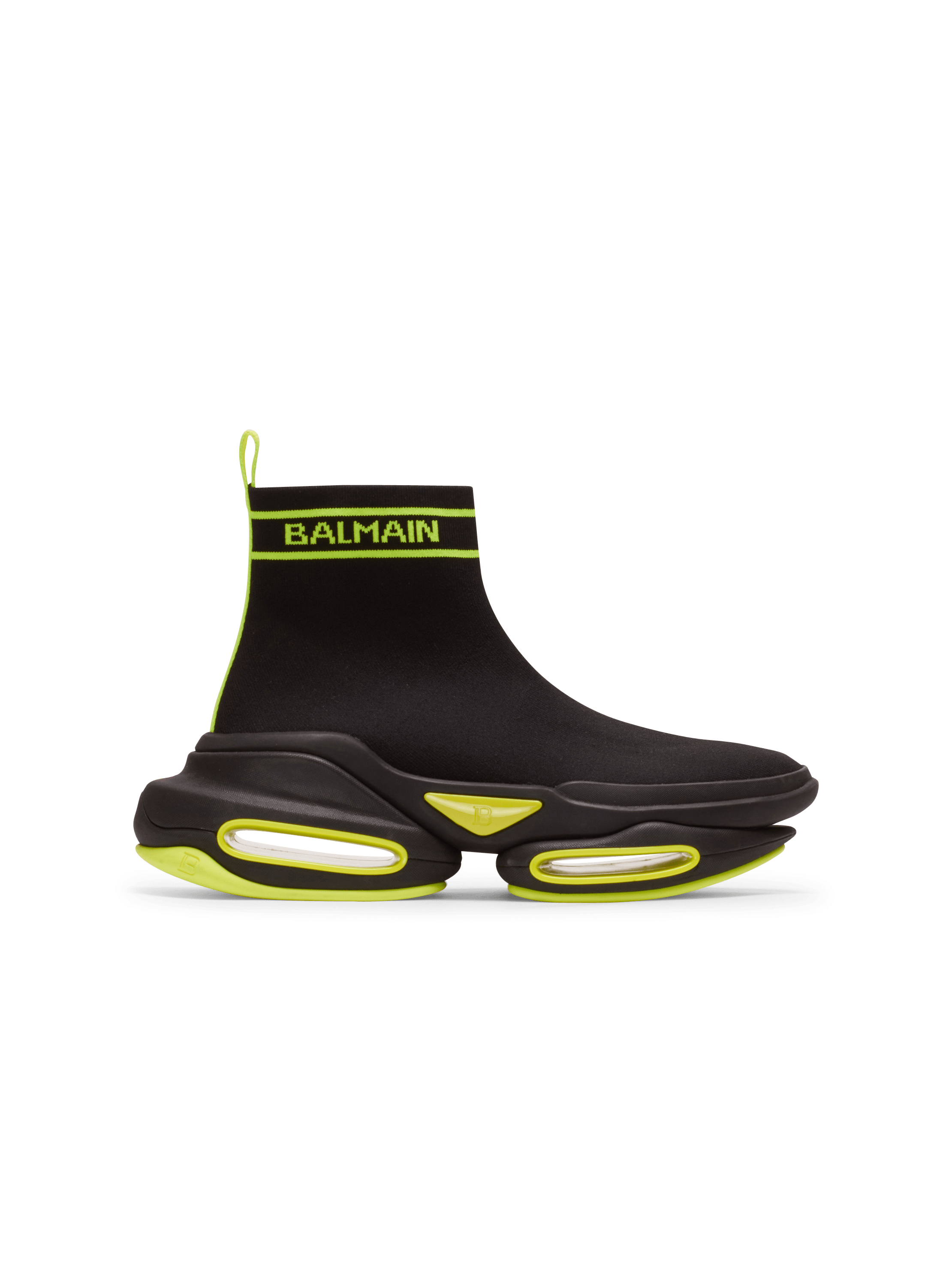 High-Top-Sneakers B-Bold aus Mesh mit Balmain-Logo, schwarz, hi-res
