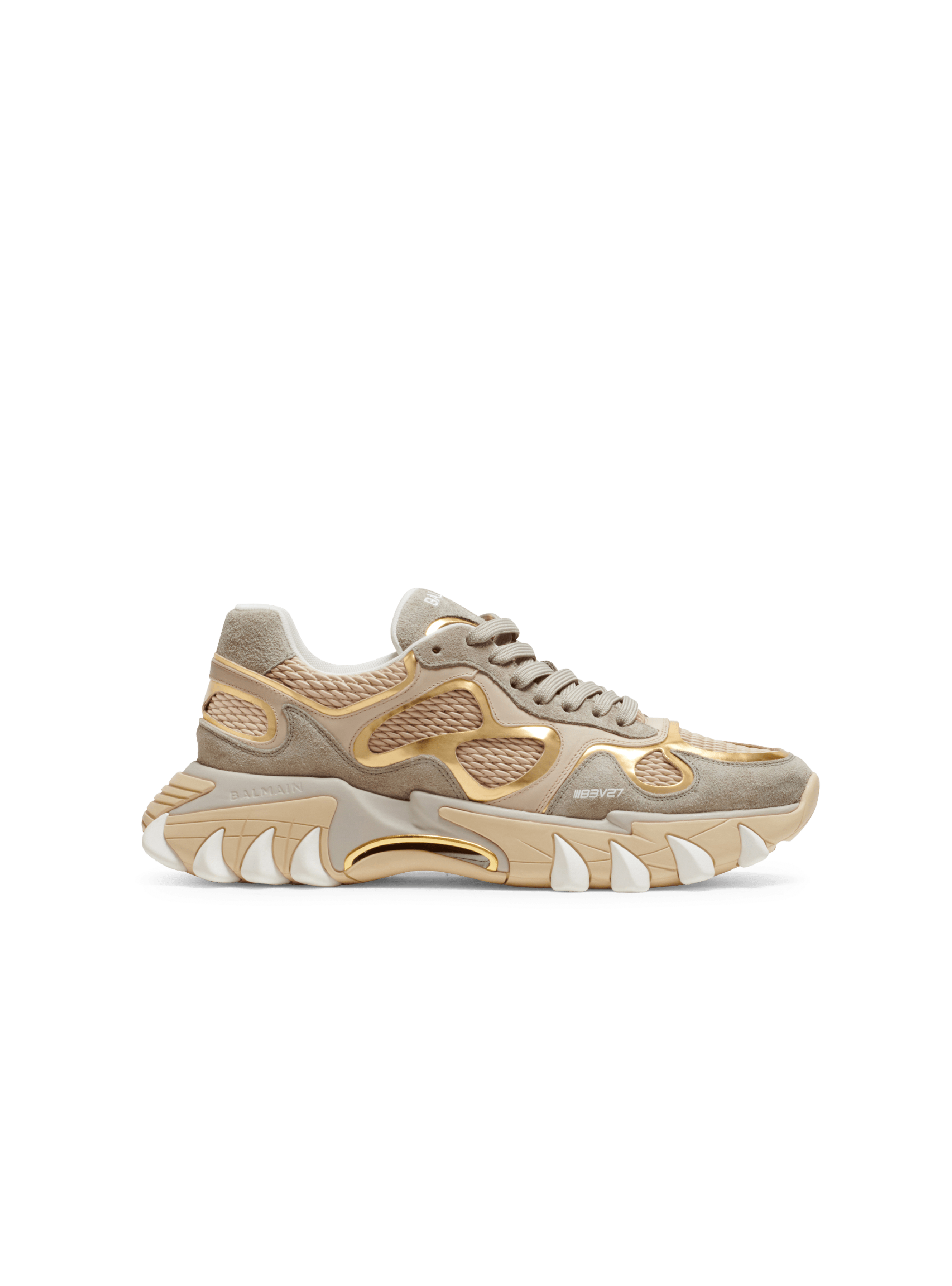 Sneakers B-East in pelle, camoscio e rete