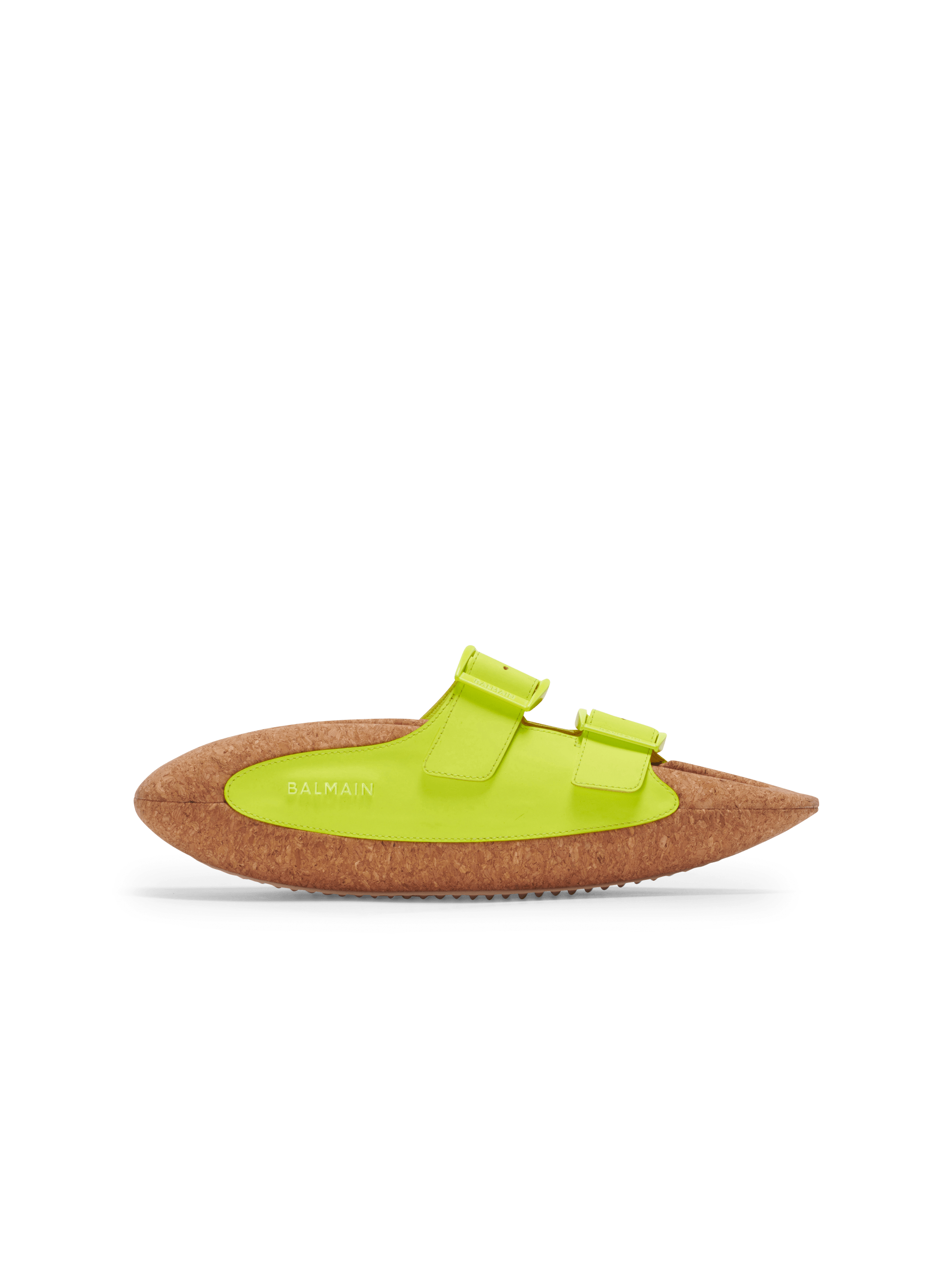 B-IT leather and cork mules, yellow, hi-res