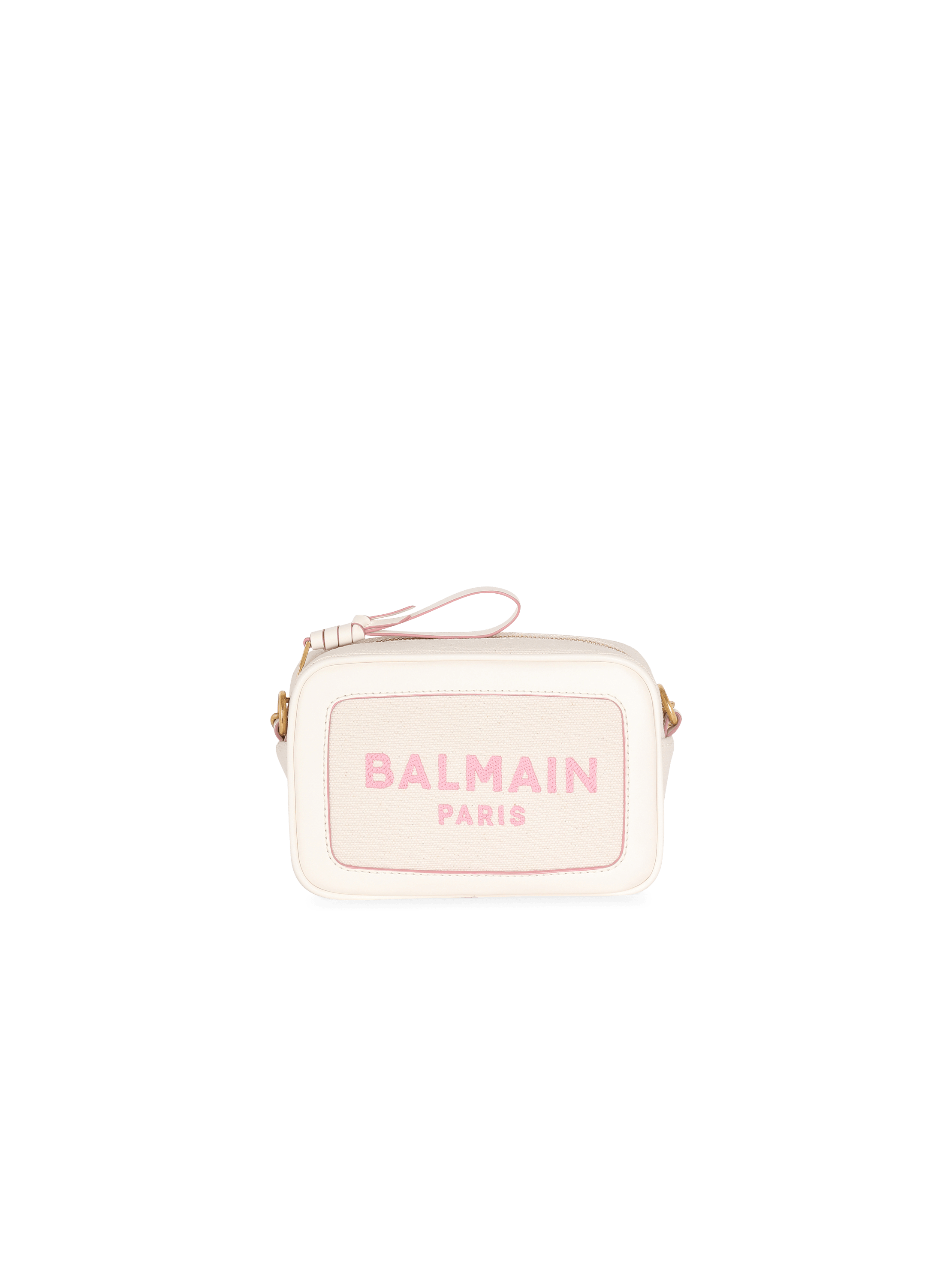 B-Army canvas clutch bag with leather details