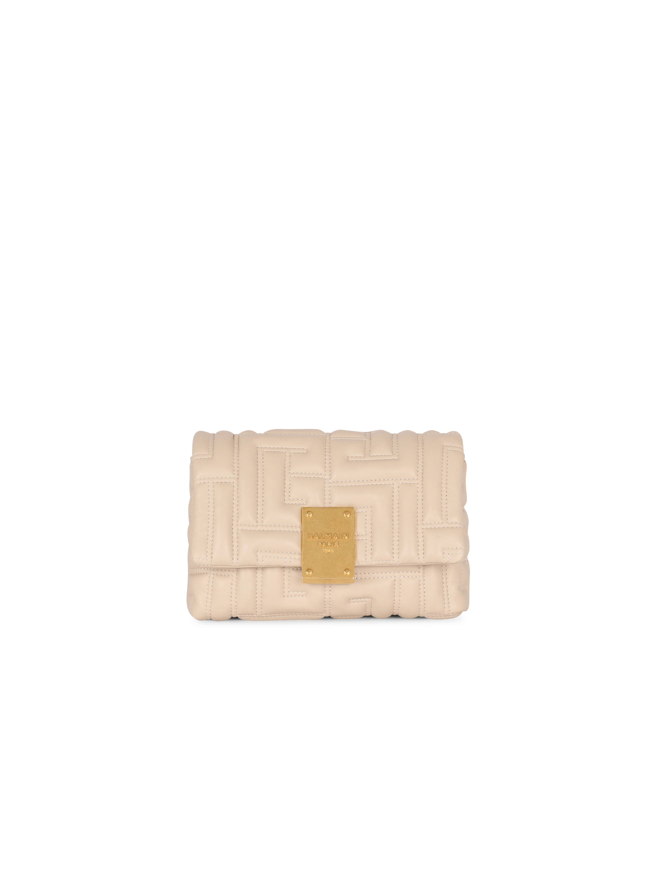 Balmain 1945 Mini Quilt-Embossed Shoulder Bag