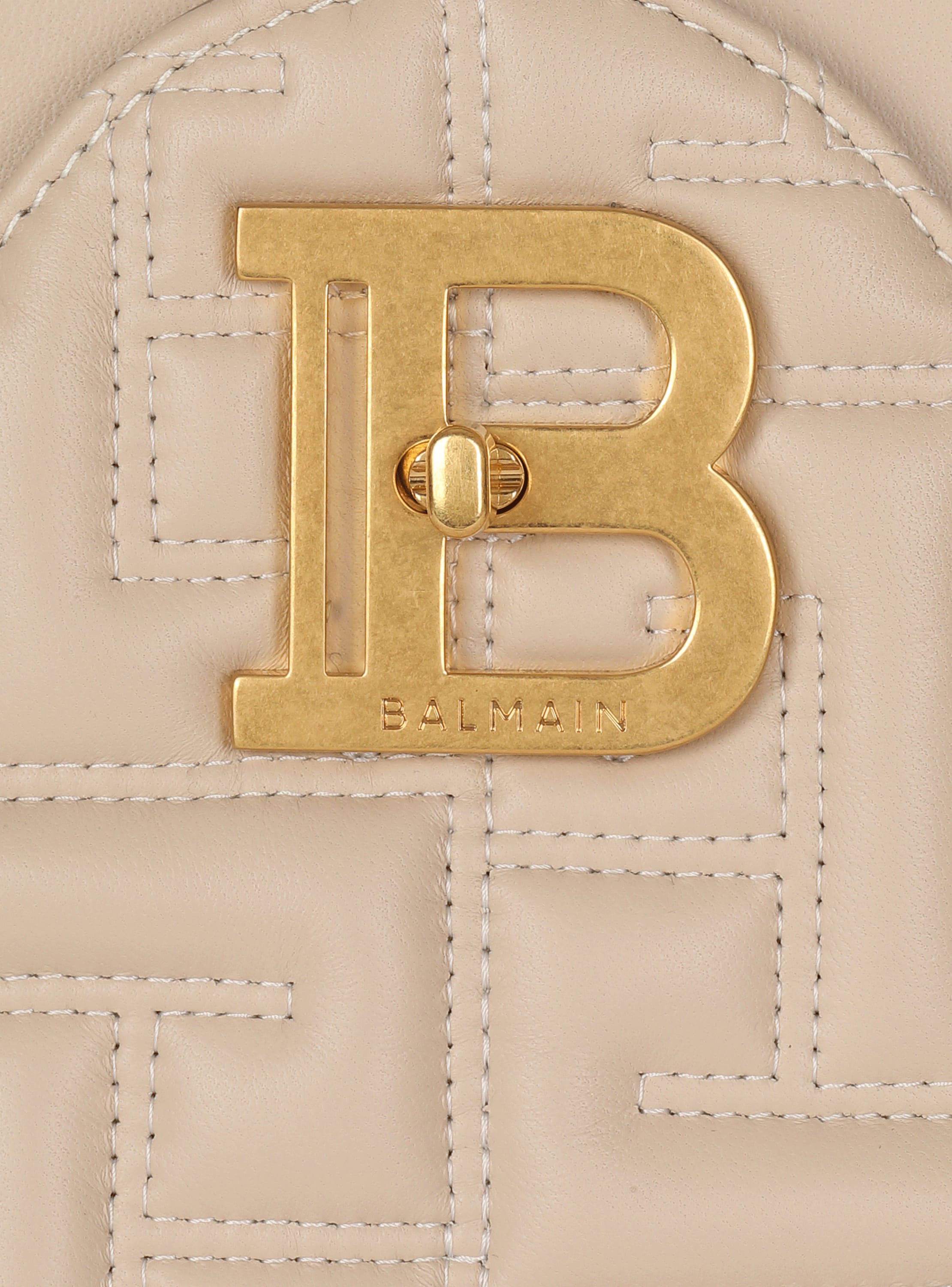 Balmain BBuzz 22 Monogram-Embossed Suede Top-Handle Bag