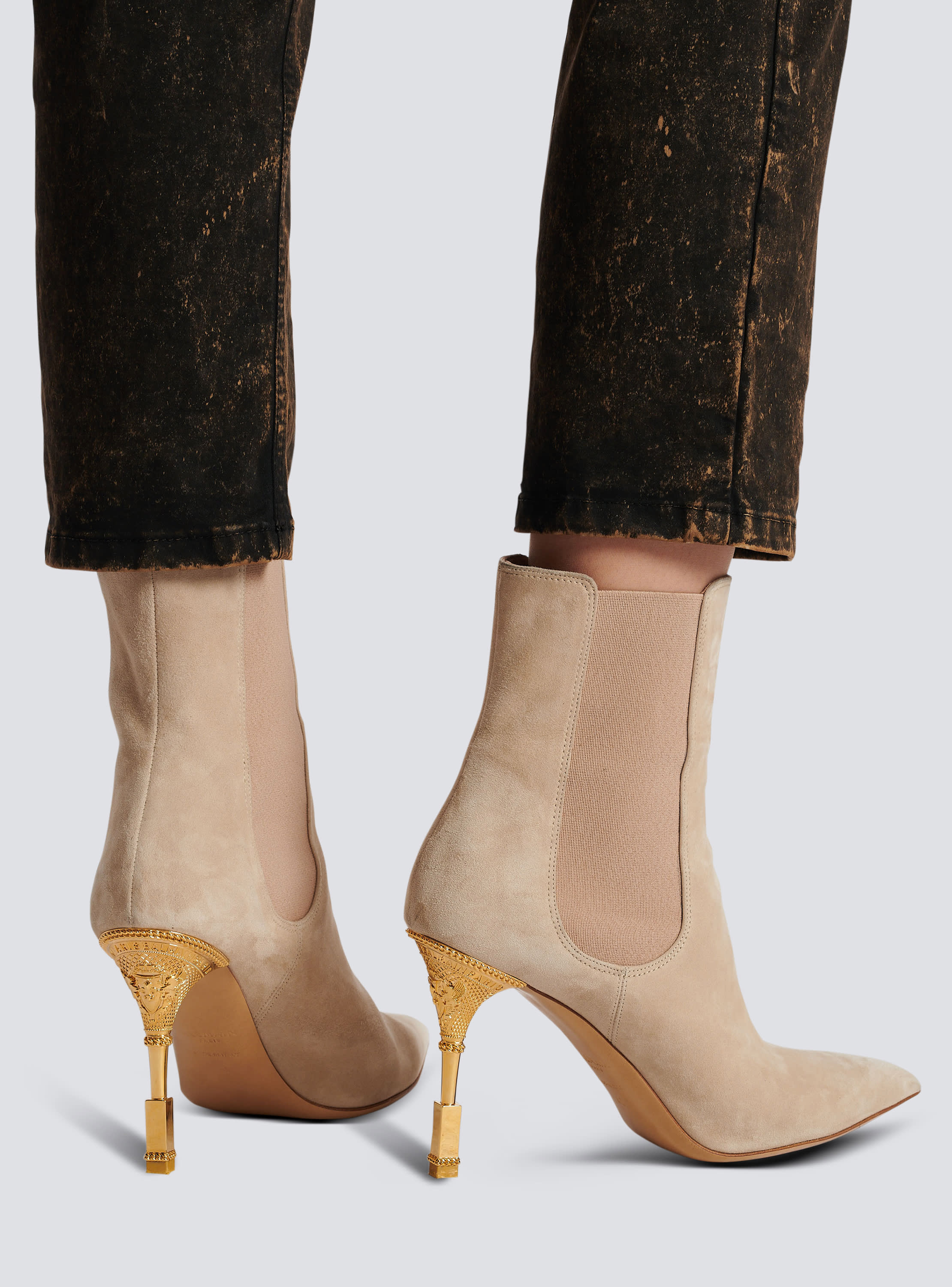 Balmain suede ankle boots best sale