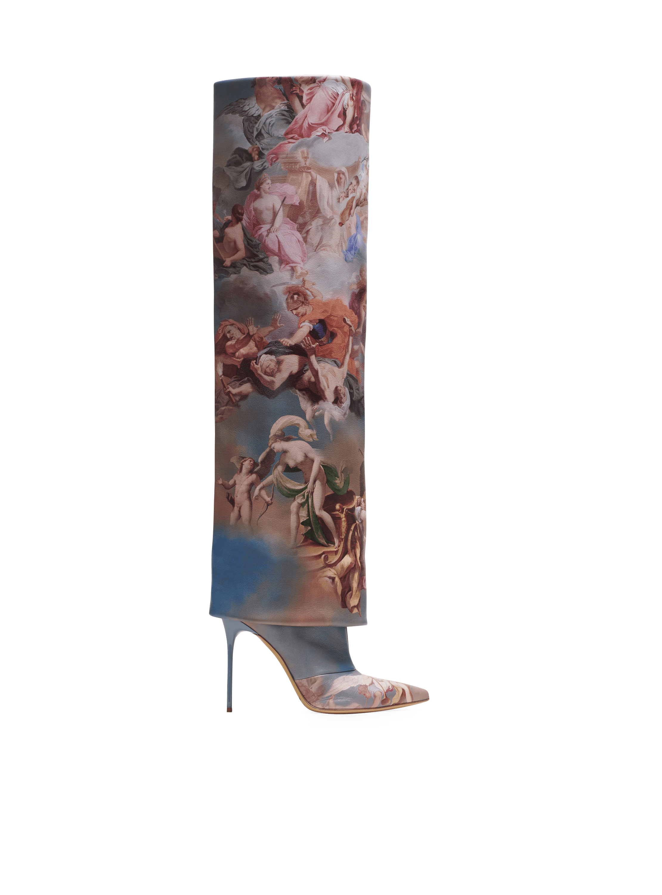 Stiefel Ariel aus Leder mit Sky-Print