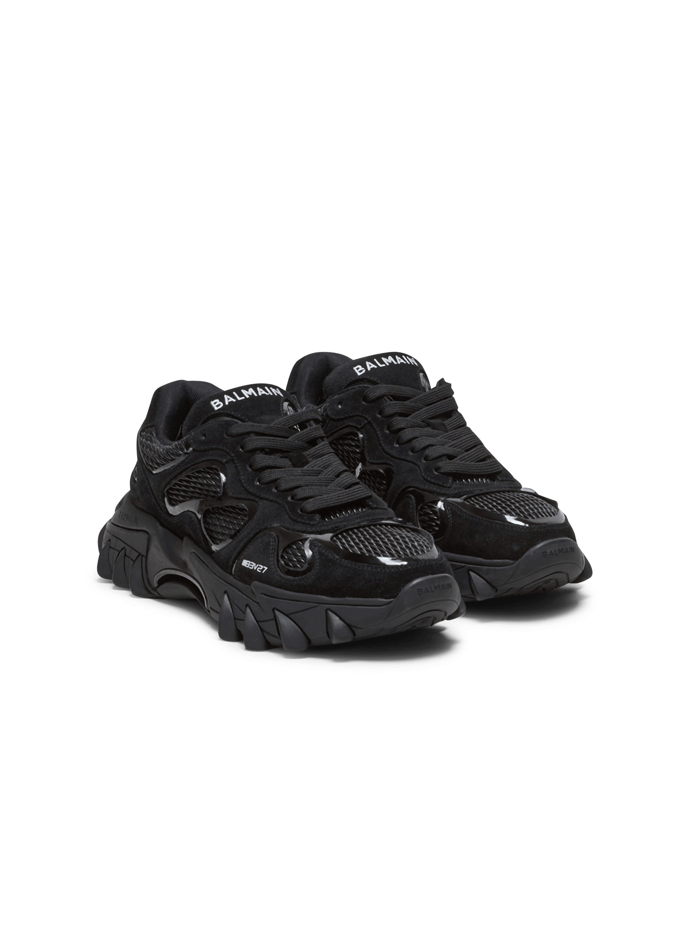 Sneakers B-East in pelle, camoscio e rete